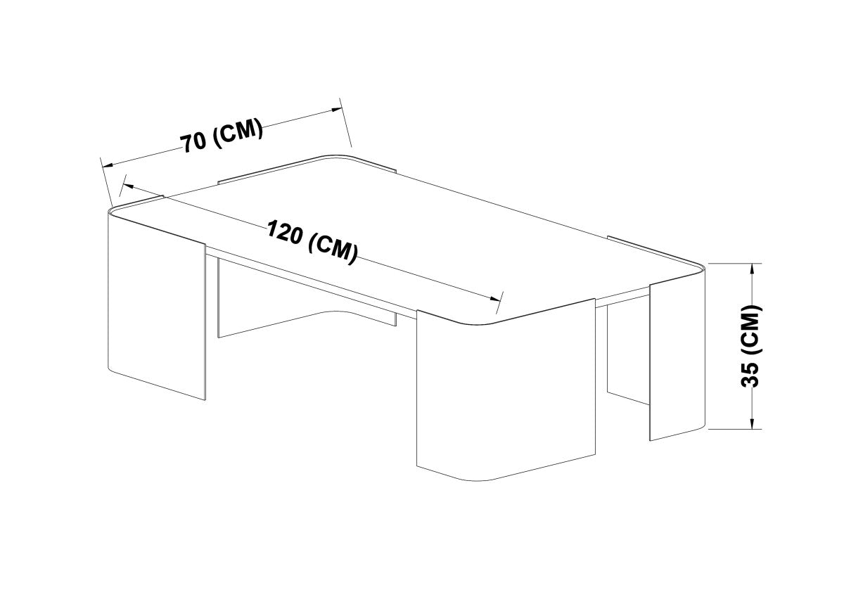 Hugo Tapered Marble Top Coffee Table With Metal Legs Gold 222111