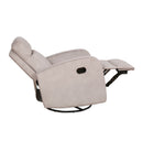 Soft Latte Fabric Recliner Chair with Pull Handle and Swivel Glider Mechanism IF-6337