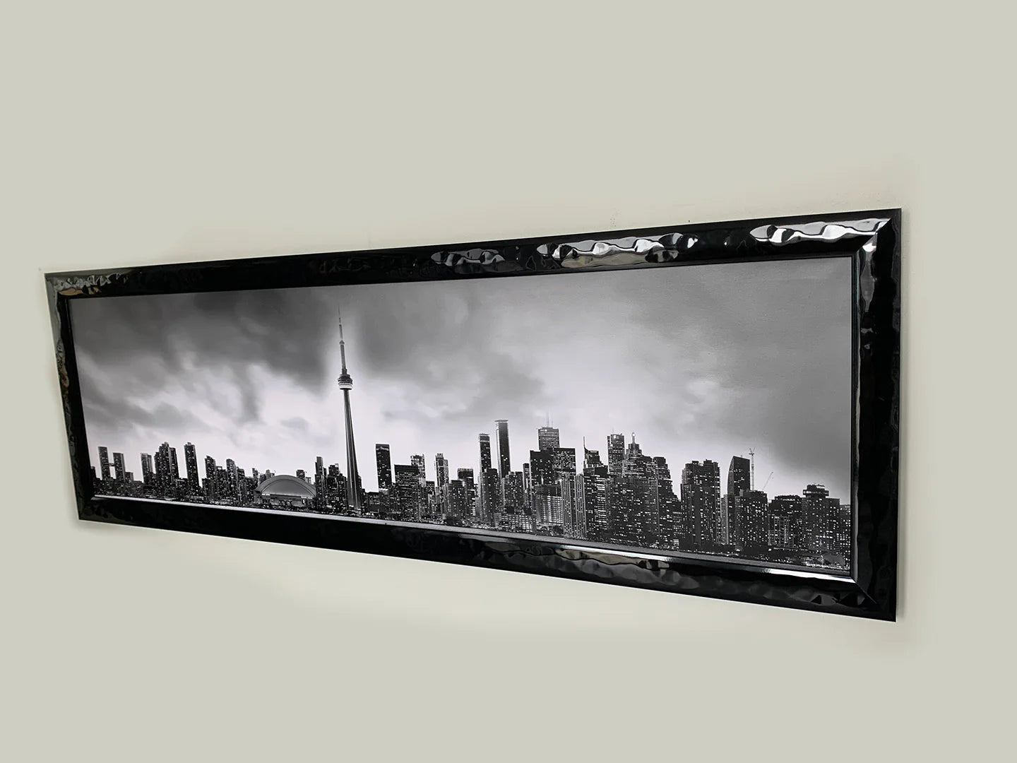 Limited Edition Black and White Framed Canvas of Toronto 72" x 24"
