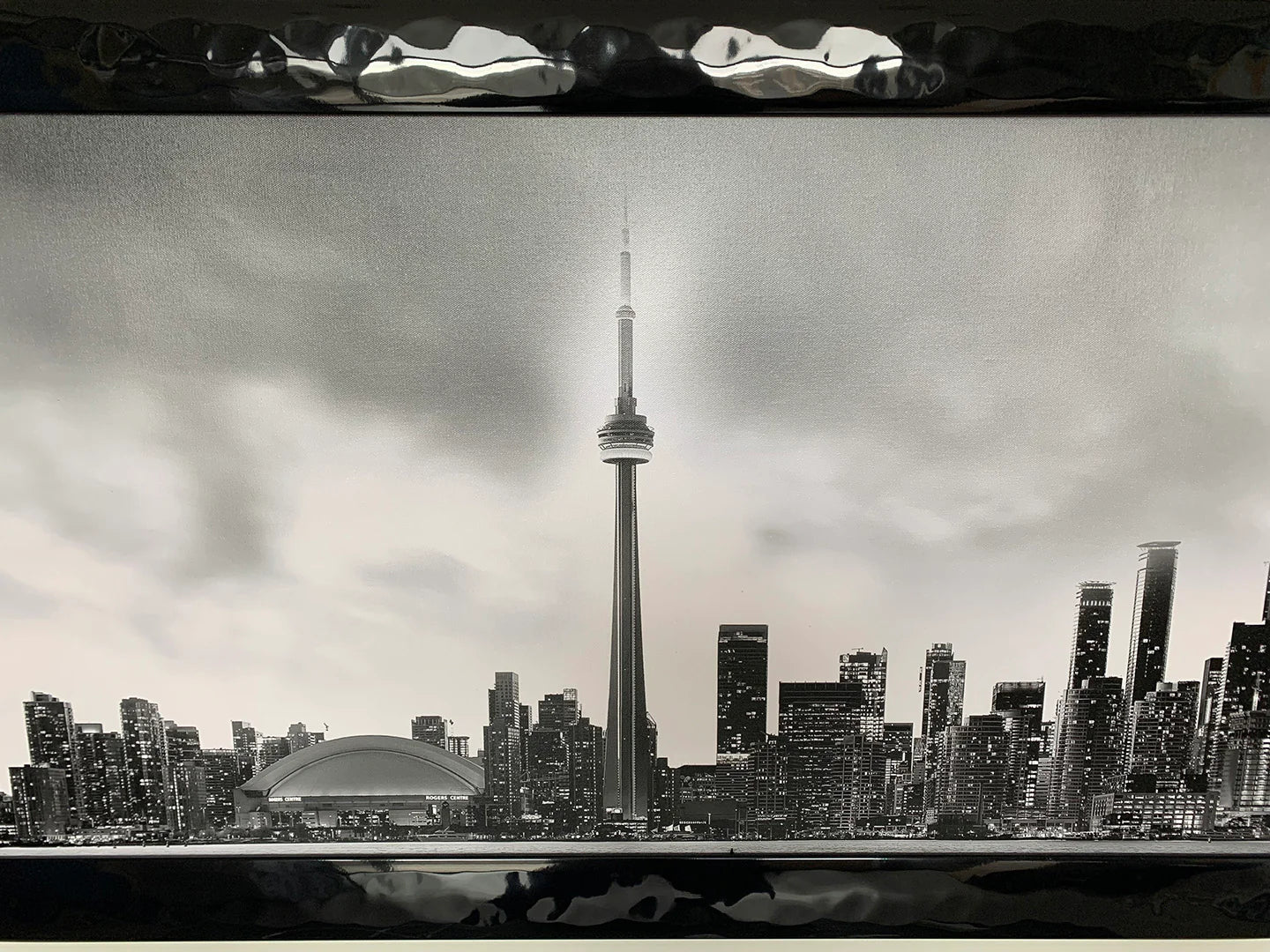 Limited Edition Black and White Framed Canvas of Toronto 72" x 24"