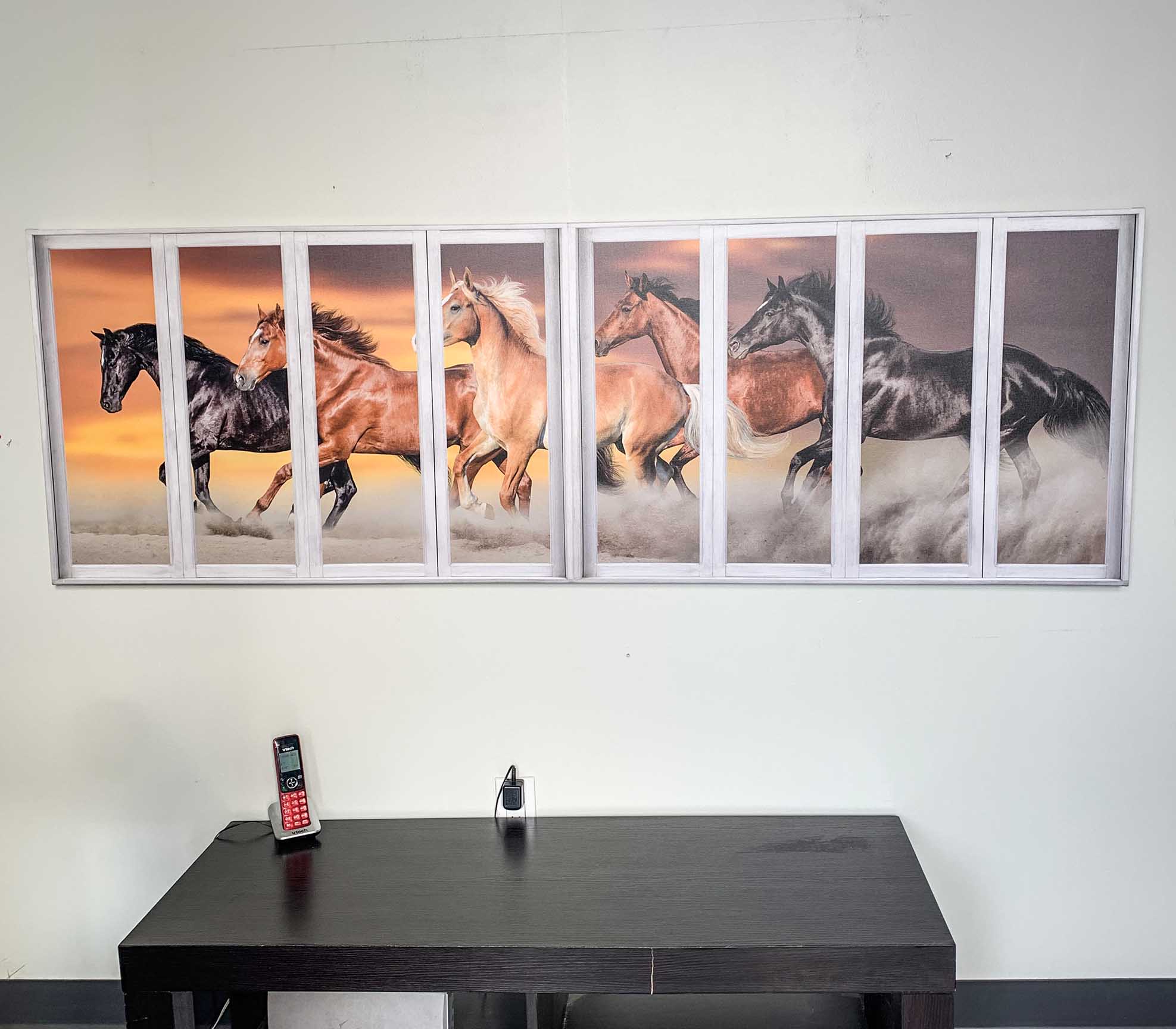 Canvas of Team of Horses 72" x 24"