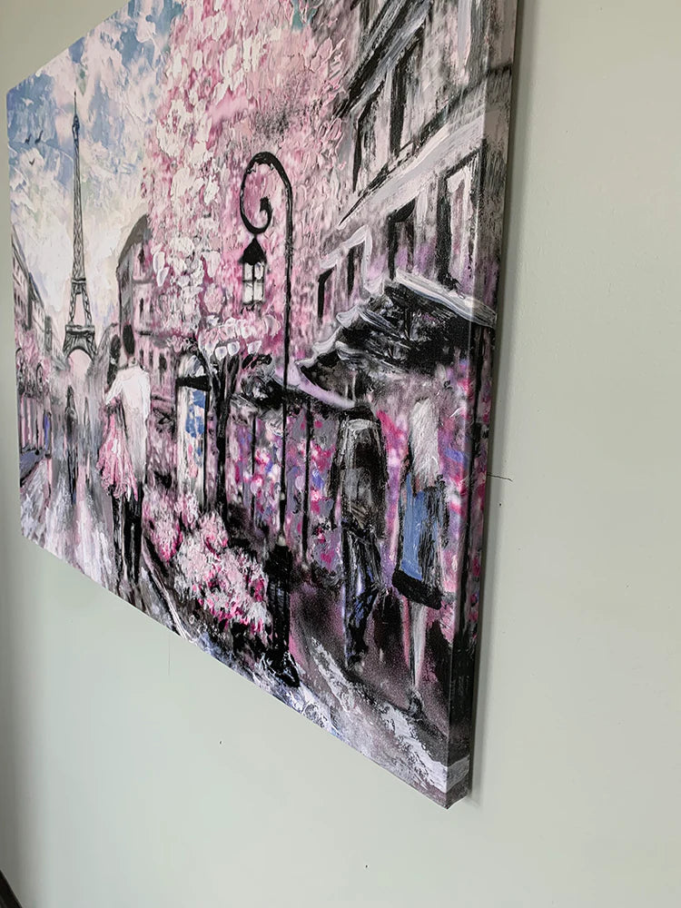 Pretty Pink Paris Canvas Art 46" X 36"