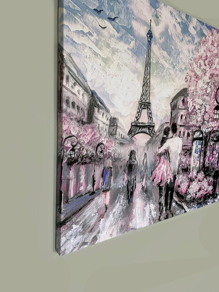 Pretty Pink Paris Canvas Art 46" X 36"