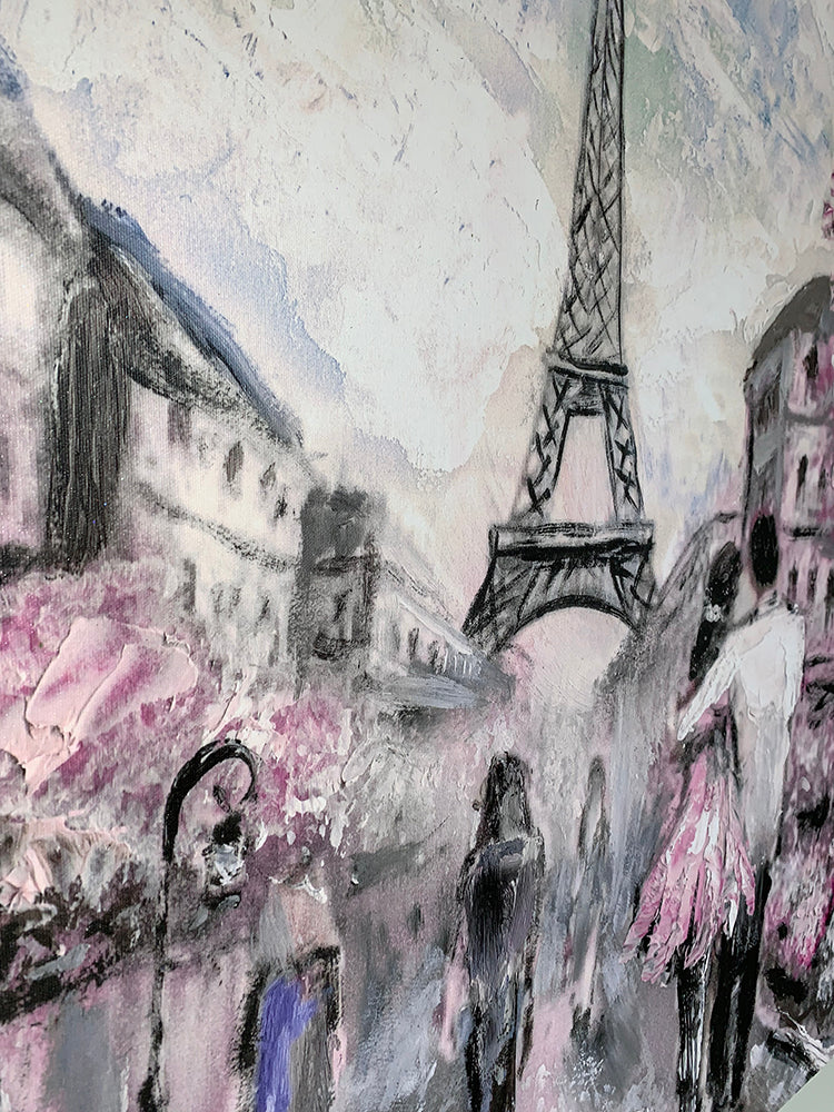 Pretty Pink Paris Canvas Art 46" X 36"