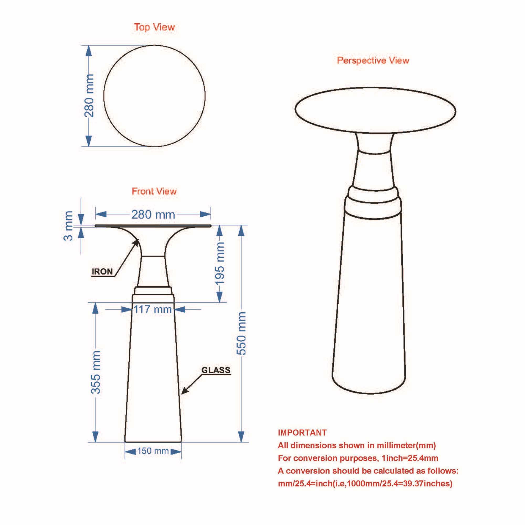 Indigo Accent Table In Clear & Black 501-308CL