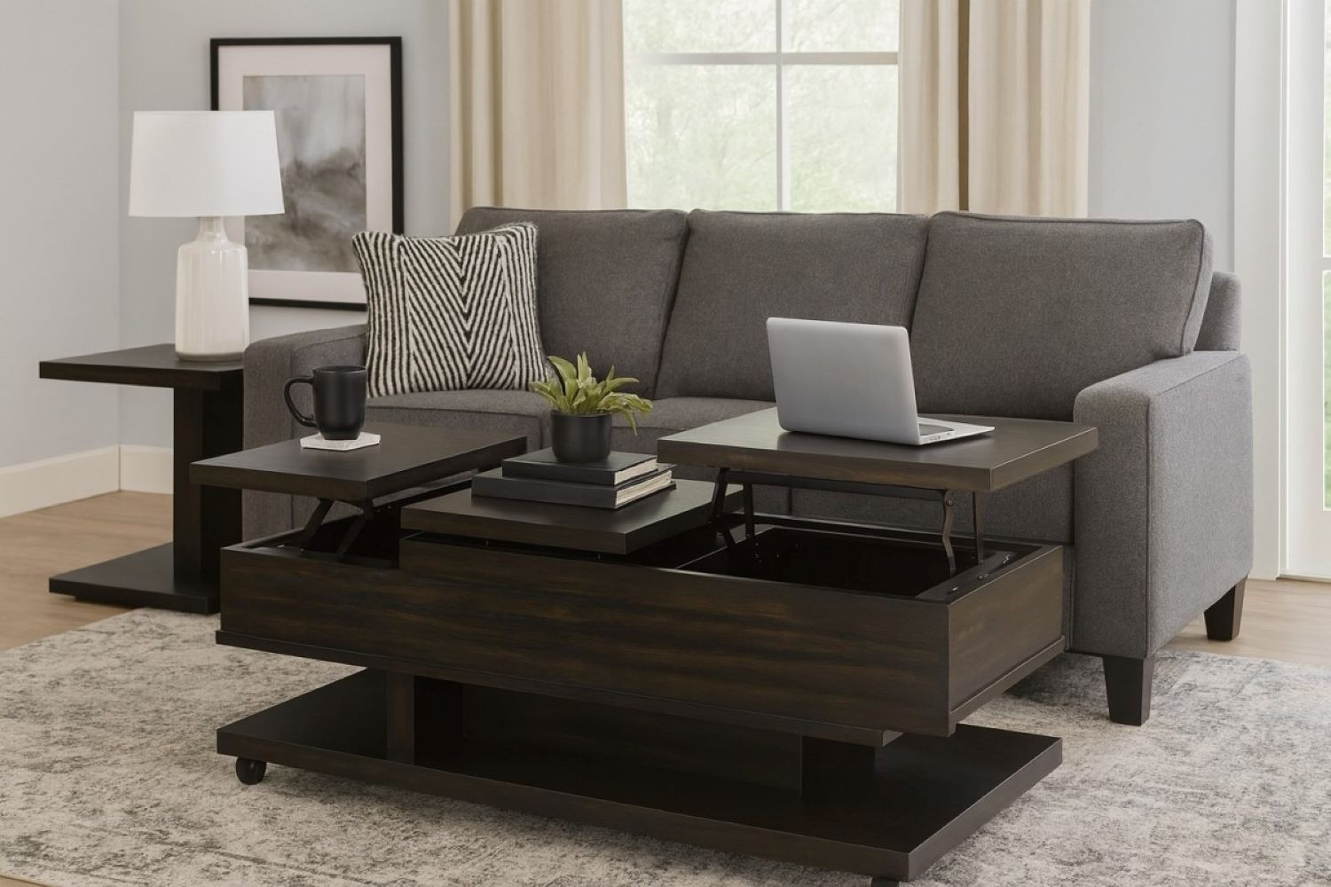 Ishani Coffee Table with Multiple storage compartments Espresso 558836