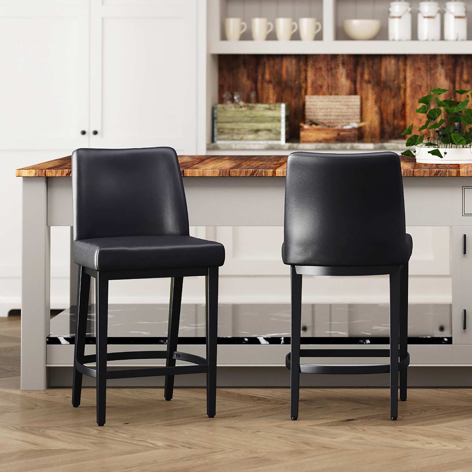 Jace 26" Counter Stool Set of 2 in Black  203-082PUBLK_BK