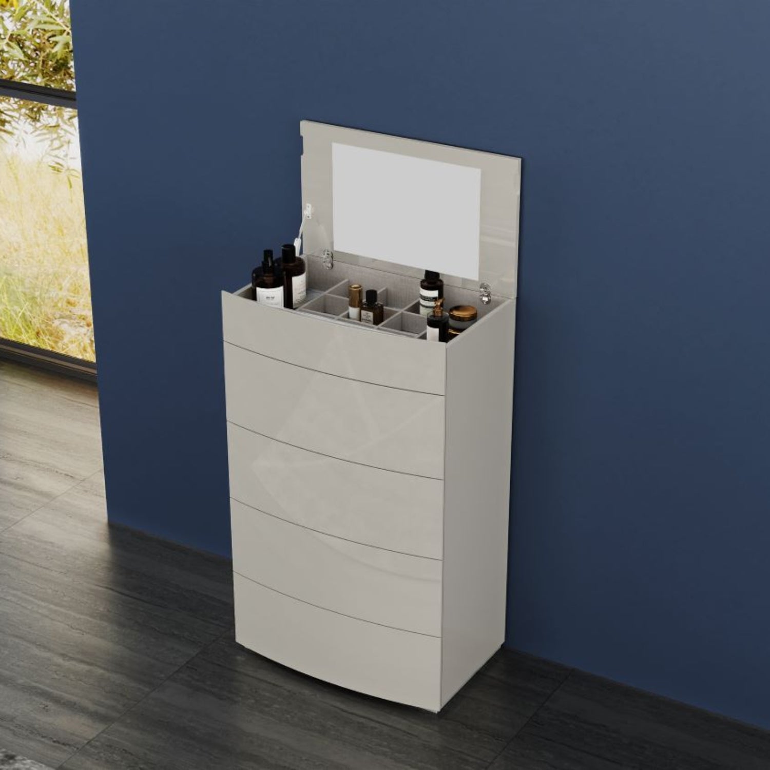 Jaice Hydraulic Lift High Gloss Lacquer Bedroom Set Grey SB73 | Sale