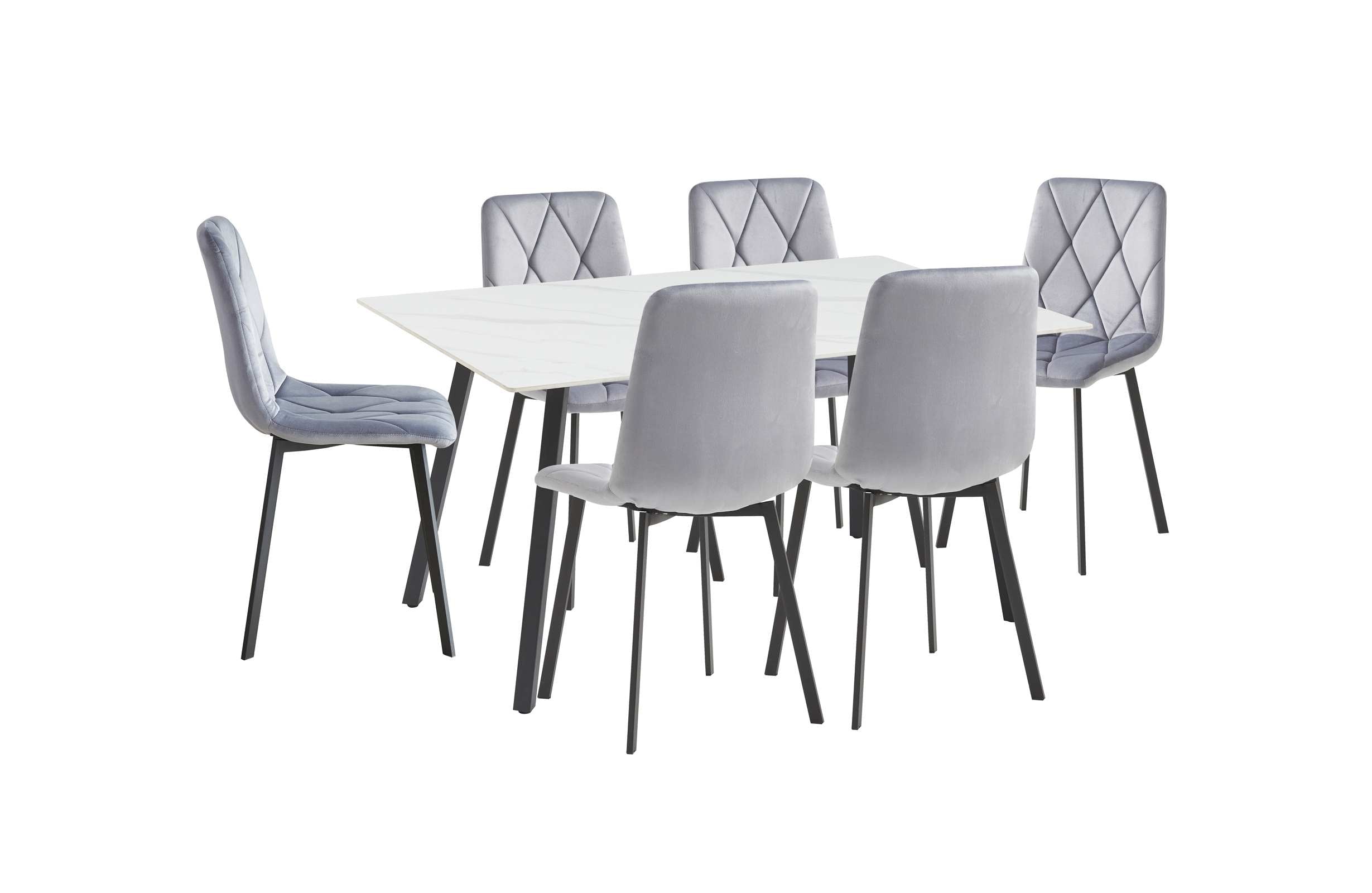 Jolie 7 PC Sintered Stone Top Dining Set 6886