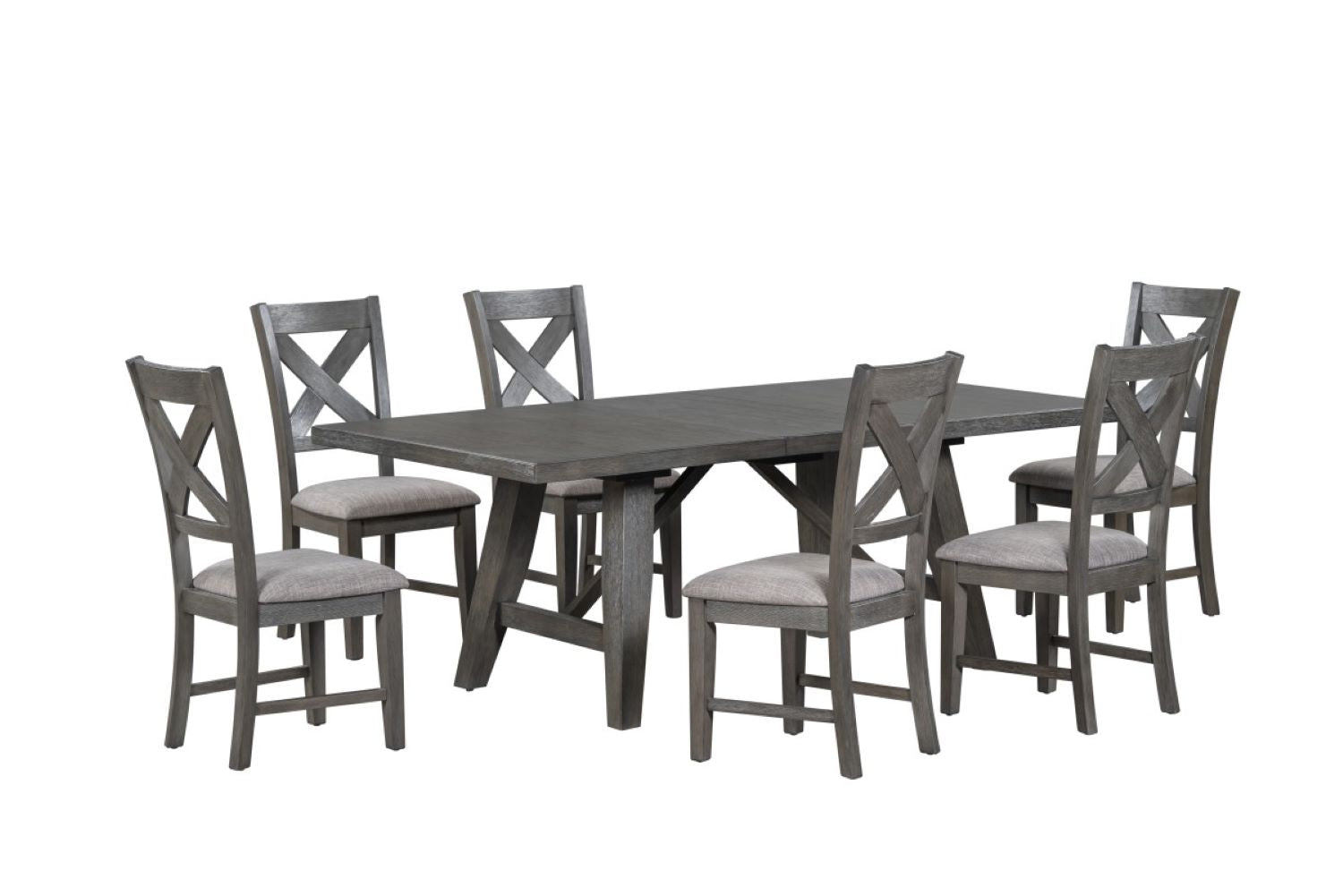 Jordan Extendable Wooden Dining Table With 6 Chairs Grey 122345