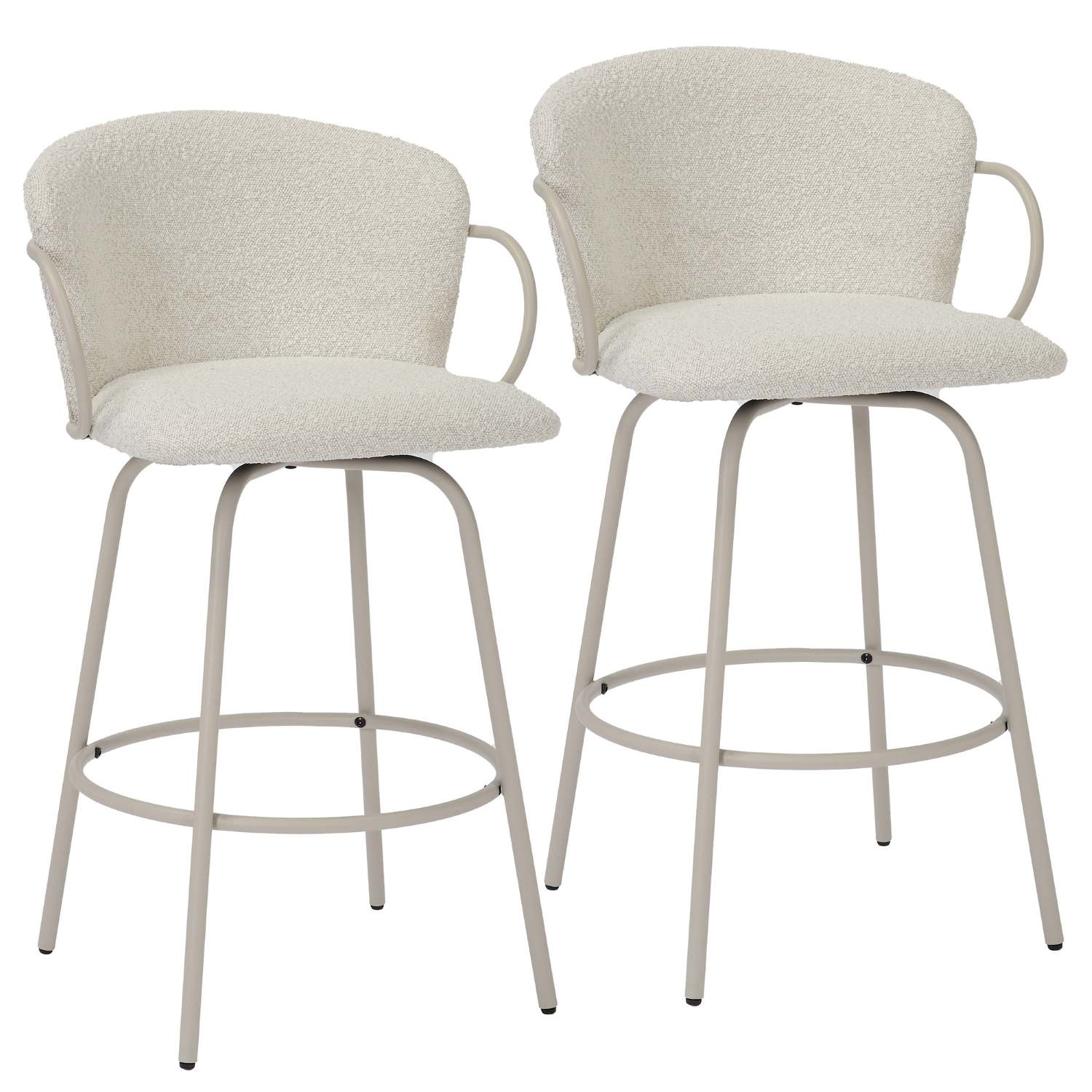 Kalani 26" Beige Swivel Counter Stool Set of 2 203-995BG