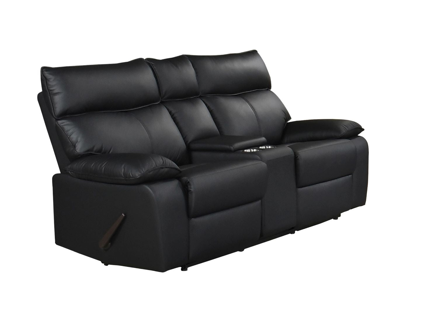 Kandra Top Grain Leather Manual Recliner Sofa Set with Lever 99087BLK