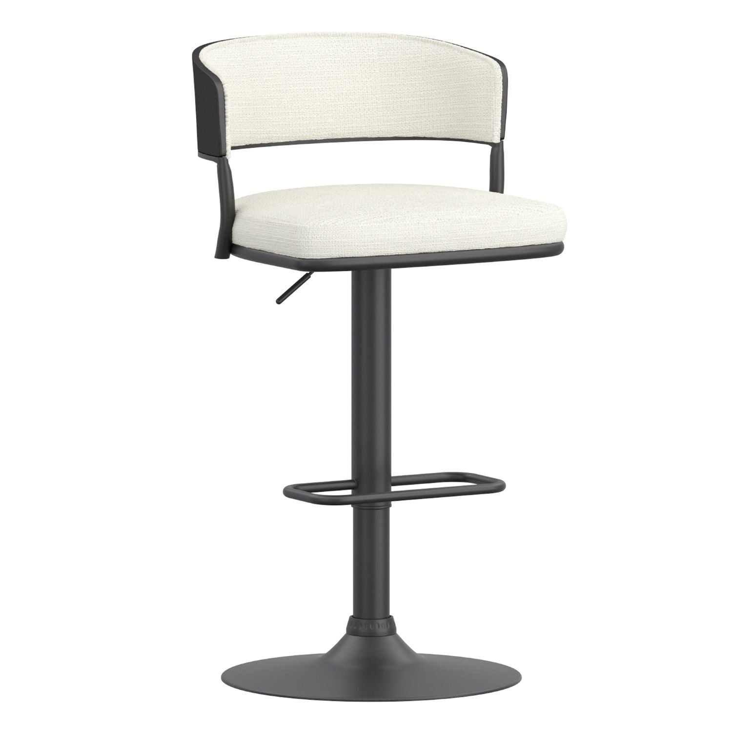 Kazan Adjustable Air-Lift Stool in Ivory Set Of 2 203-904IV