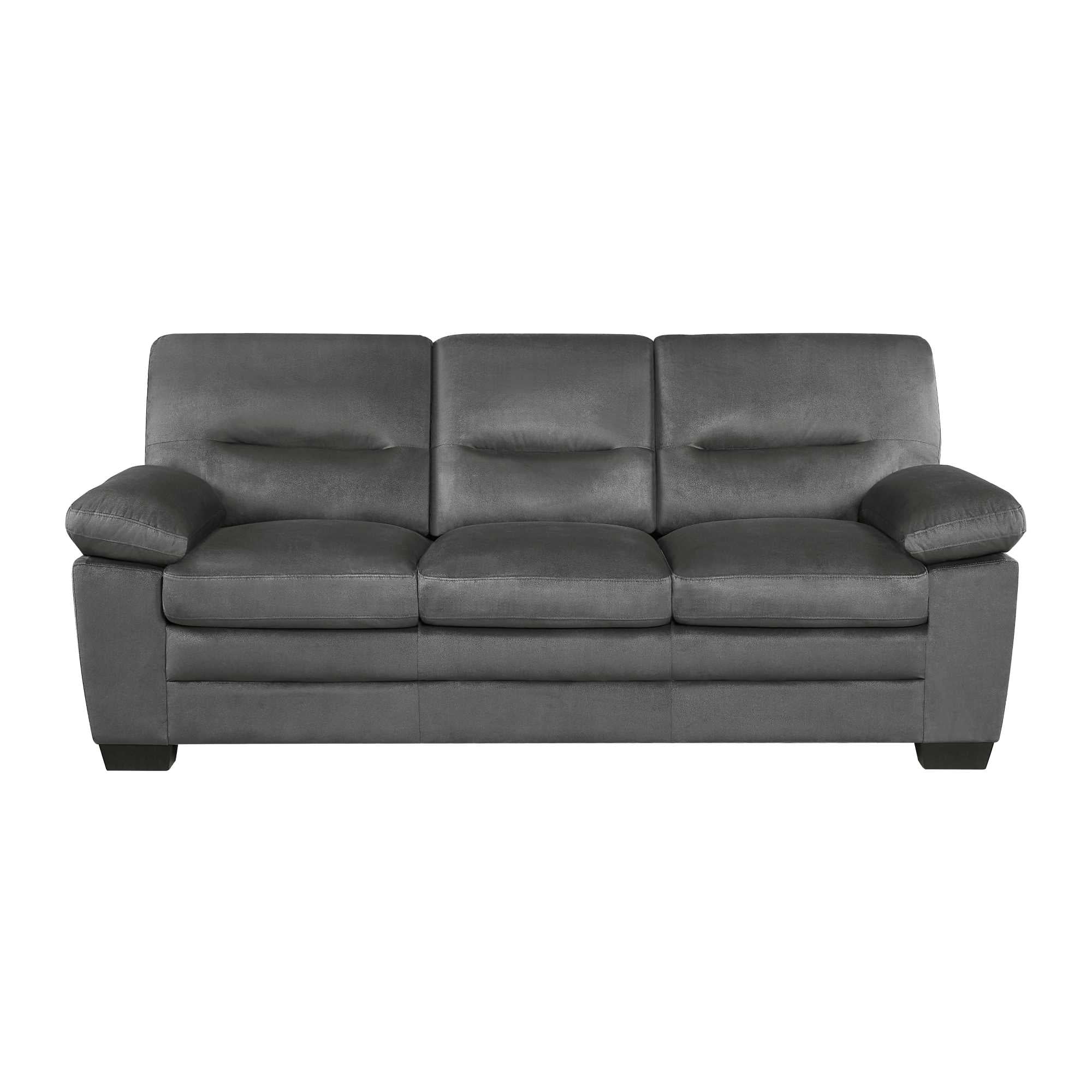 Keighly Fabric 3 PC Sofa Set Dark Grey 9328