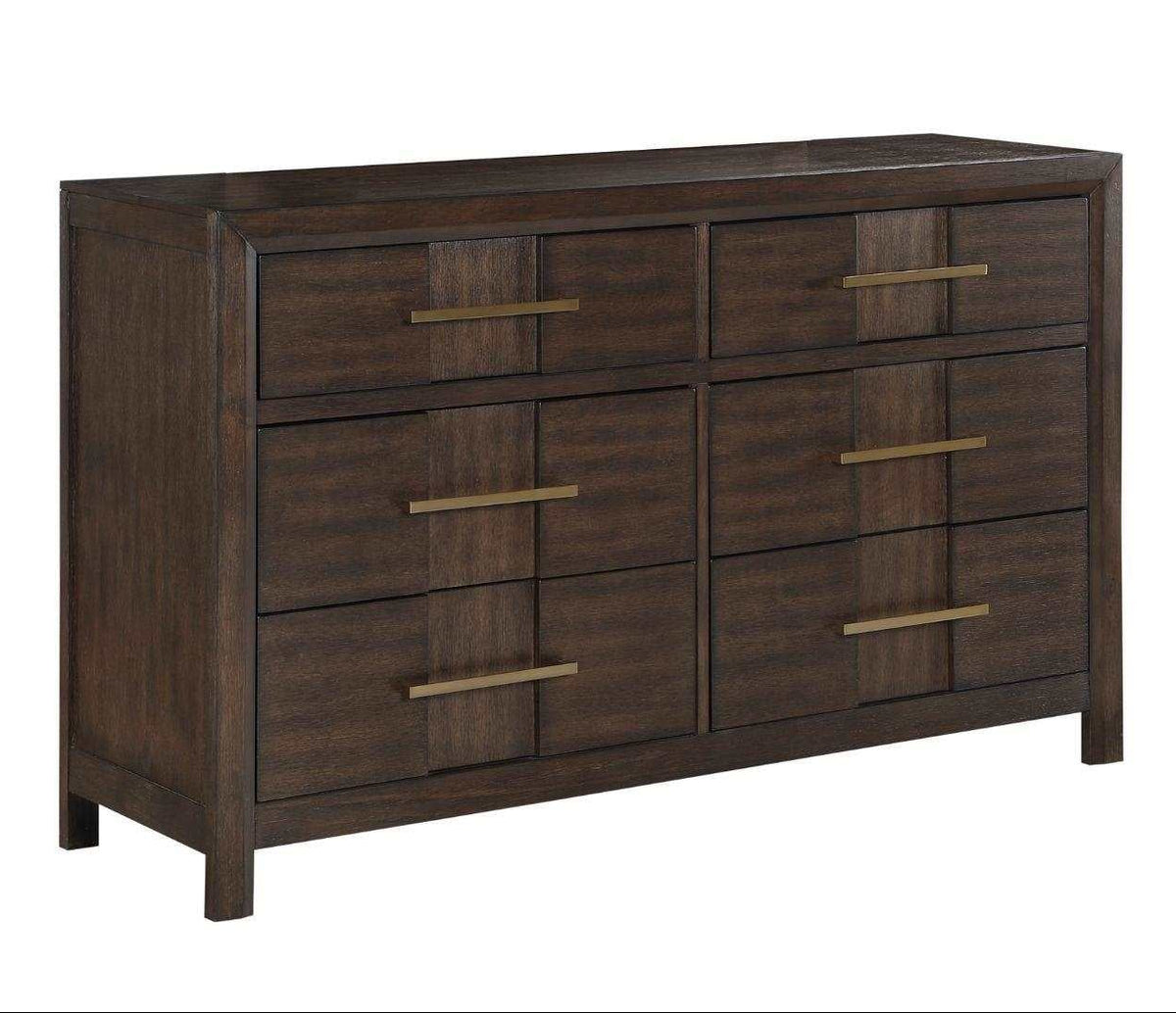 Kenzo Dark Walnut Dresser & Mirror 1441
