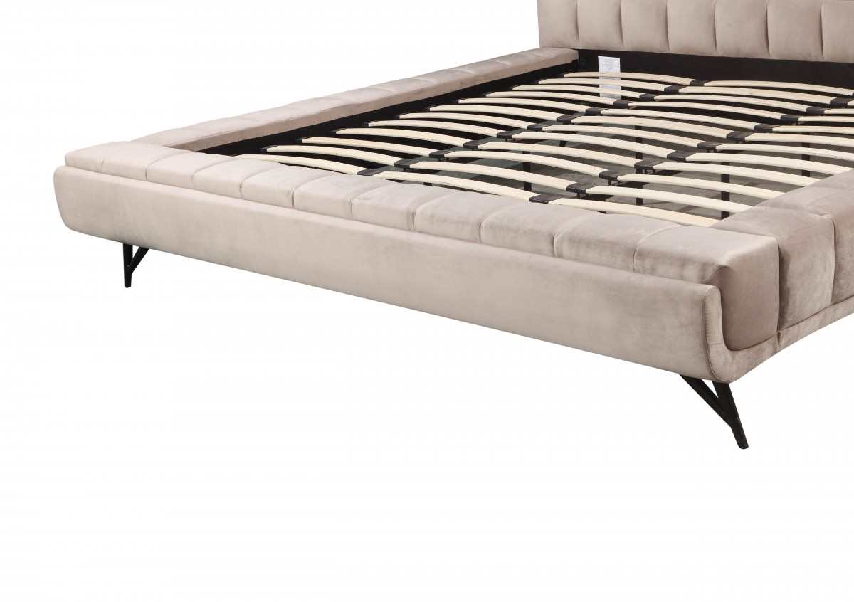 King Platform Bed Beige ZX-376K BEI