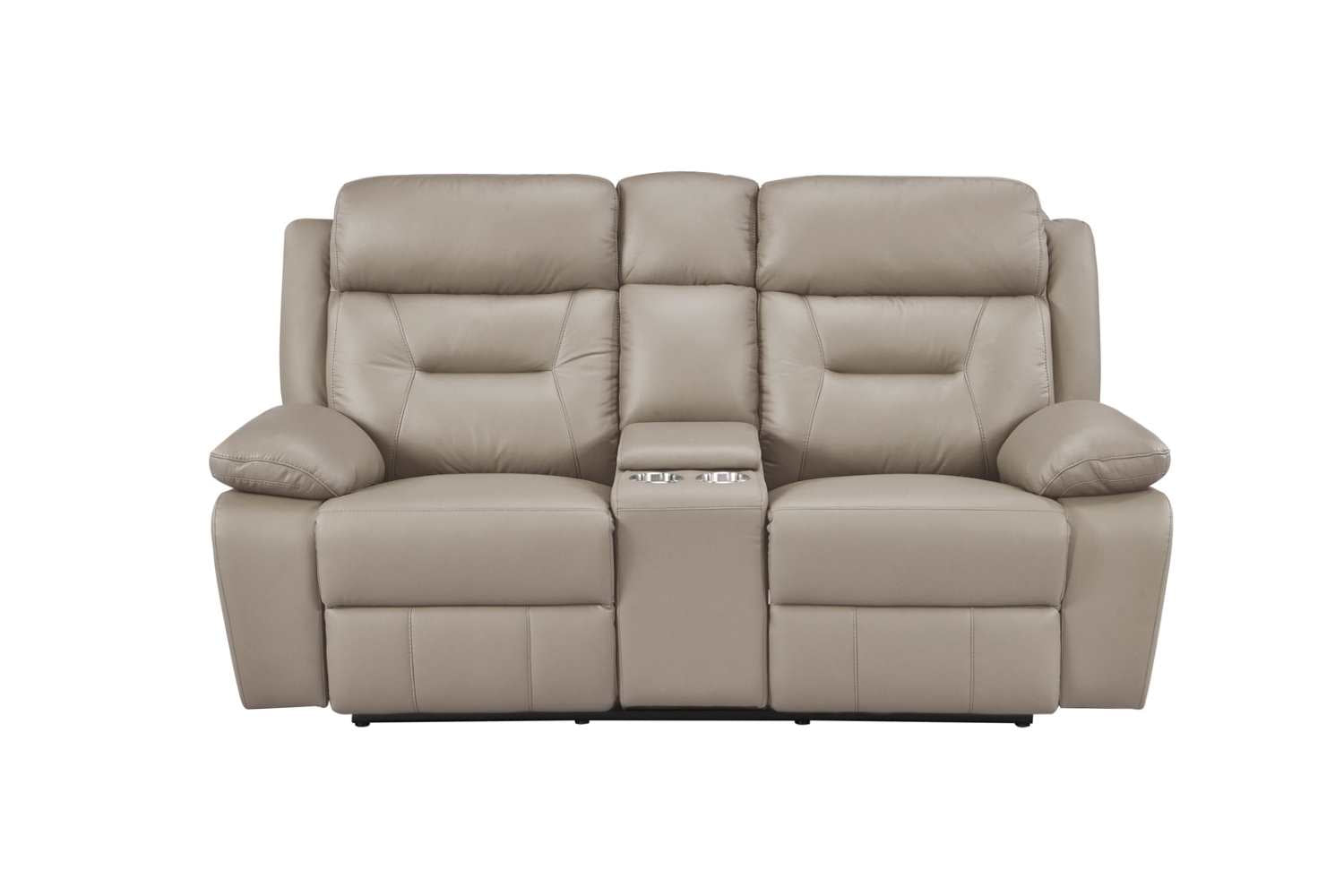 Laconia Genuine Top Grain Leather Power Recliner Loveseat Latte 9629