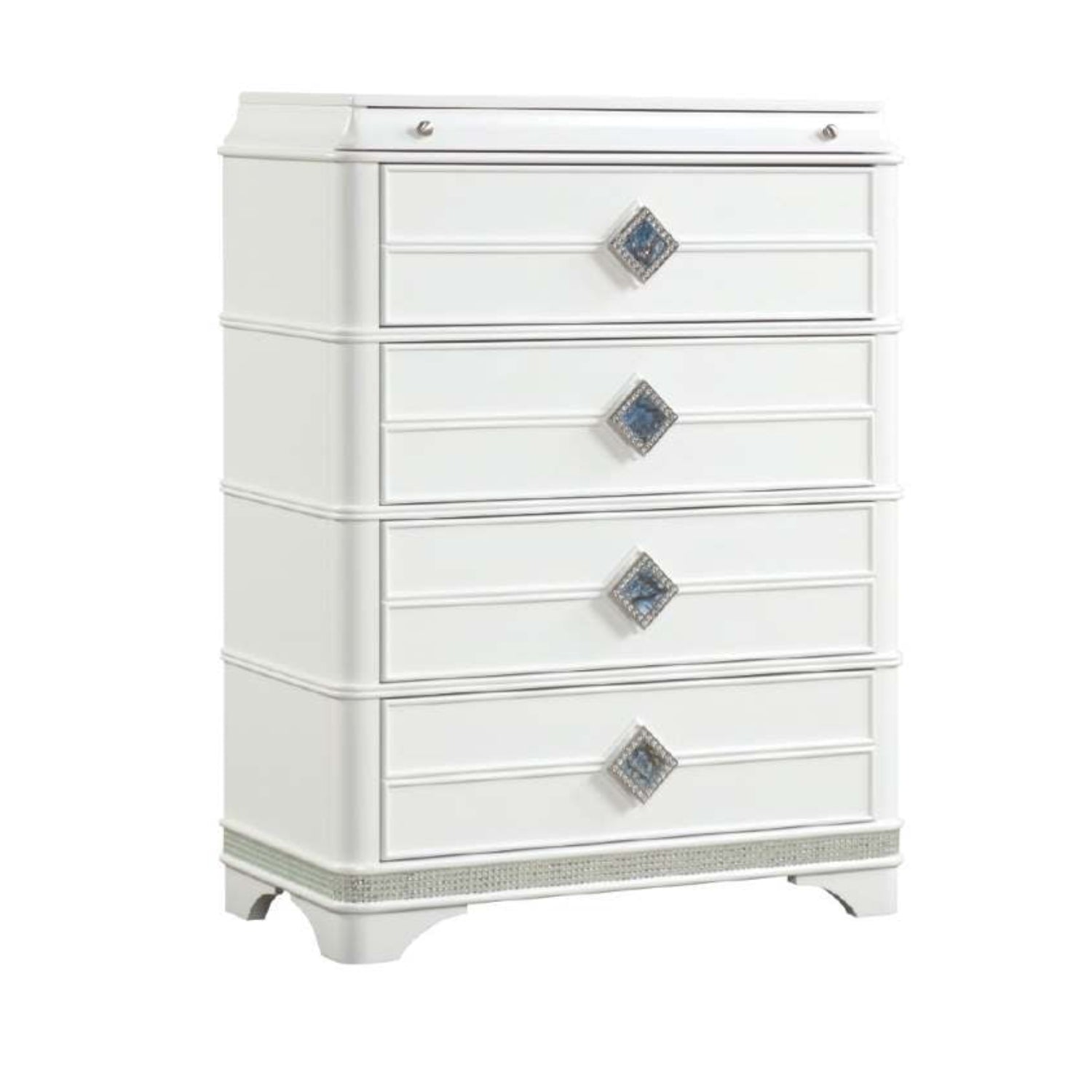 Laguna High-Gloss White Lacquer Finish Bedroom Set 1831