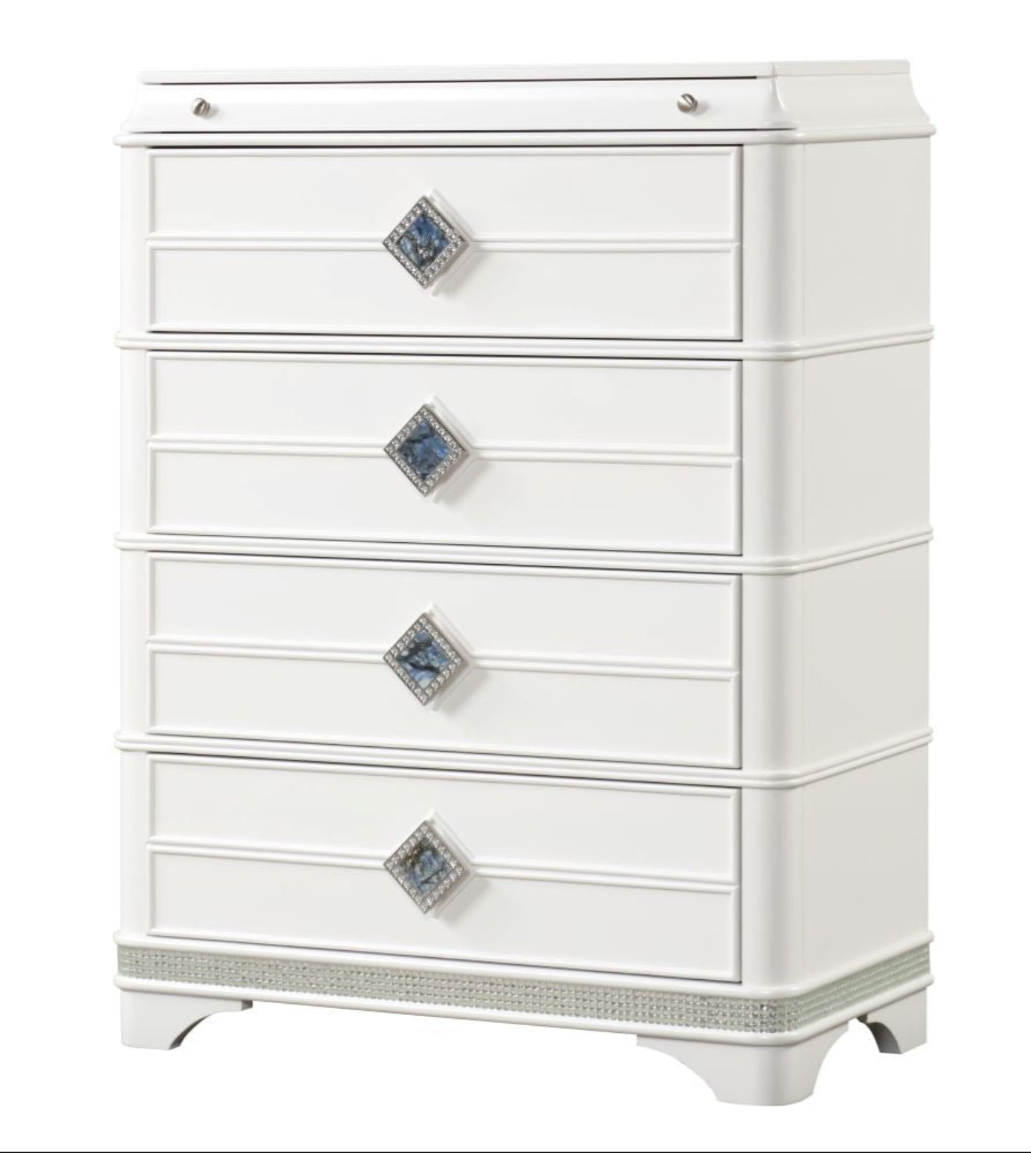 Laguna High-Gloss White Lacquer Finish Bedroom Set 1831