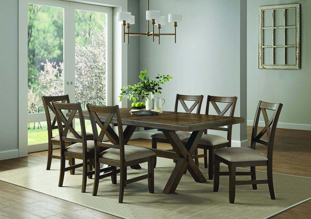 Lakeshore Extandable Dining Table With 6 Chairs Set