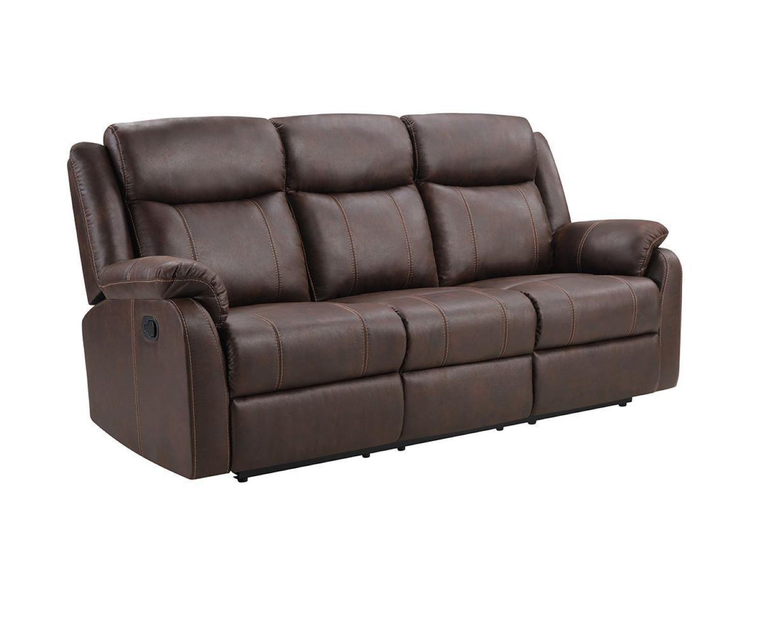 Lanny Faux Leather Brown Recliner Sofa Set 9685