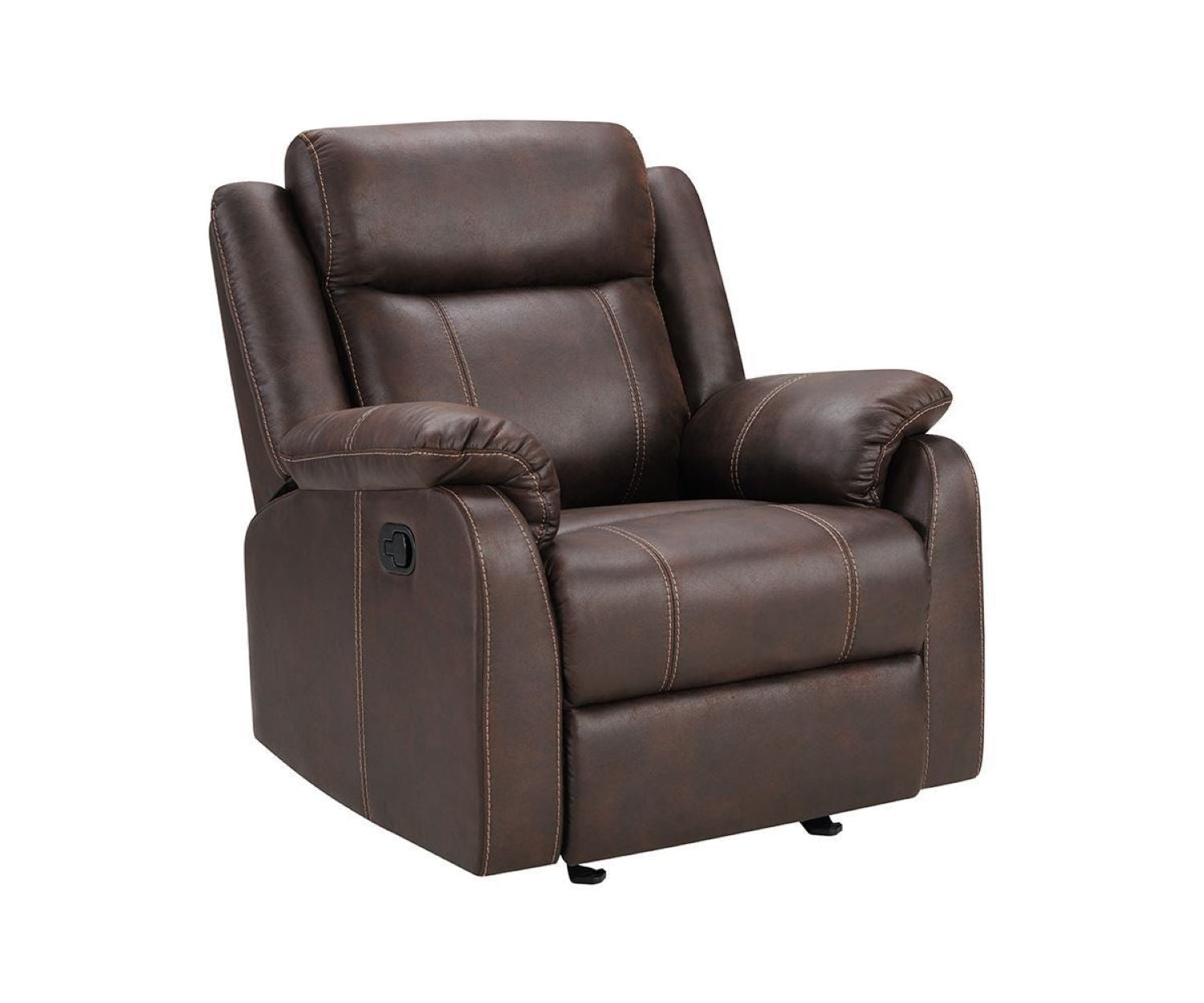 Lanny Faux Leather Brown Recliner Sofa Set 9685