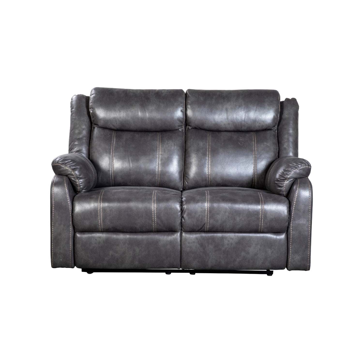 Lanny Faux Leather Grey Recliner Sofa Set 9685