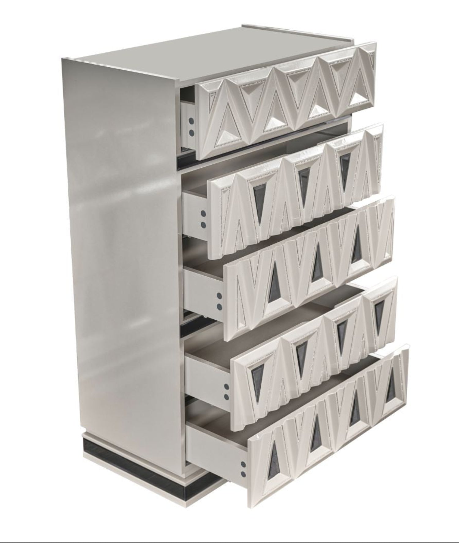 Lavita Grey Chest with Diamond Shaped Drawer Fronts 1741