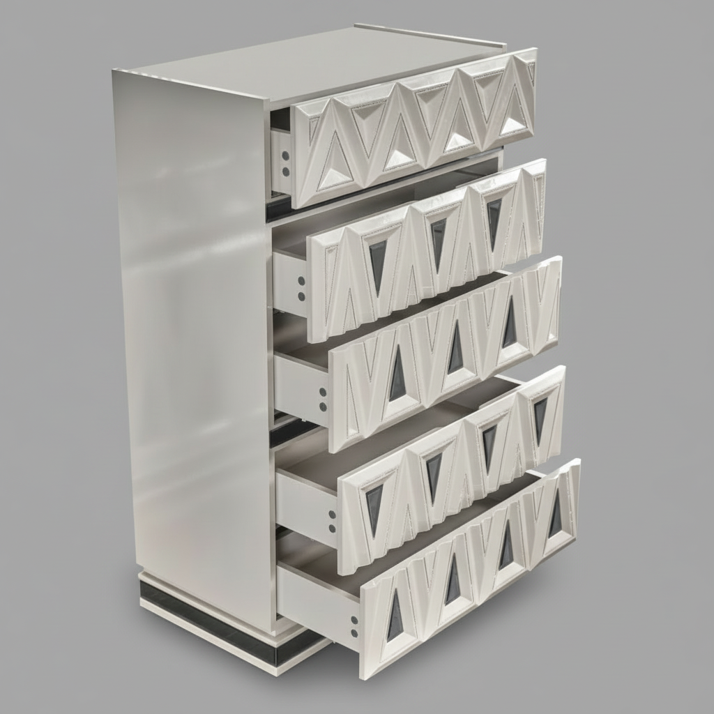 Lavita Grey Chest with Diamond Shaped Drawer Fronts 1741