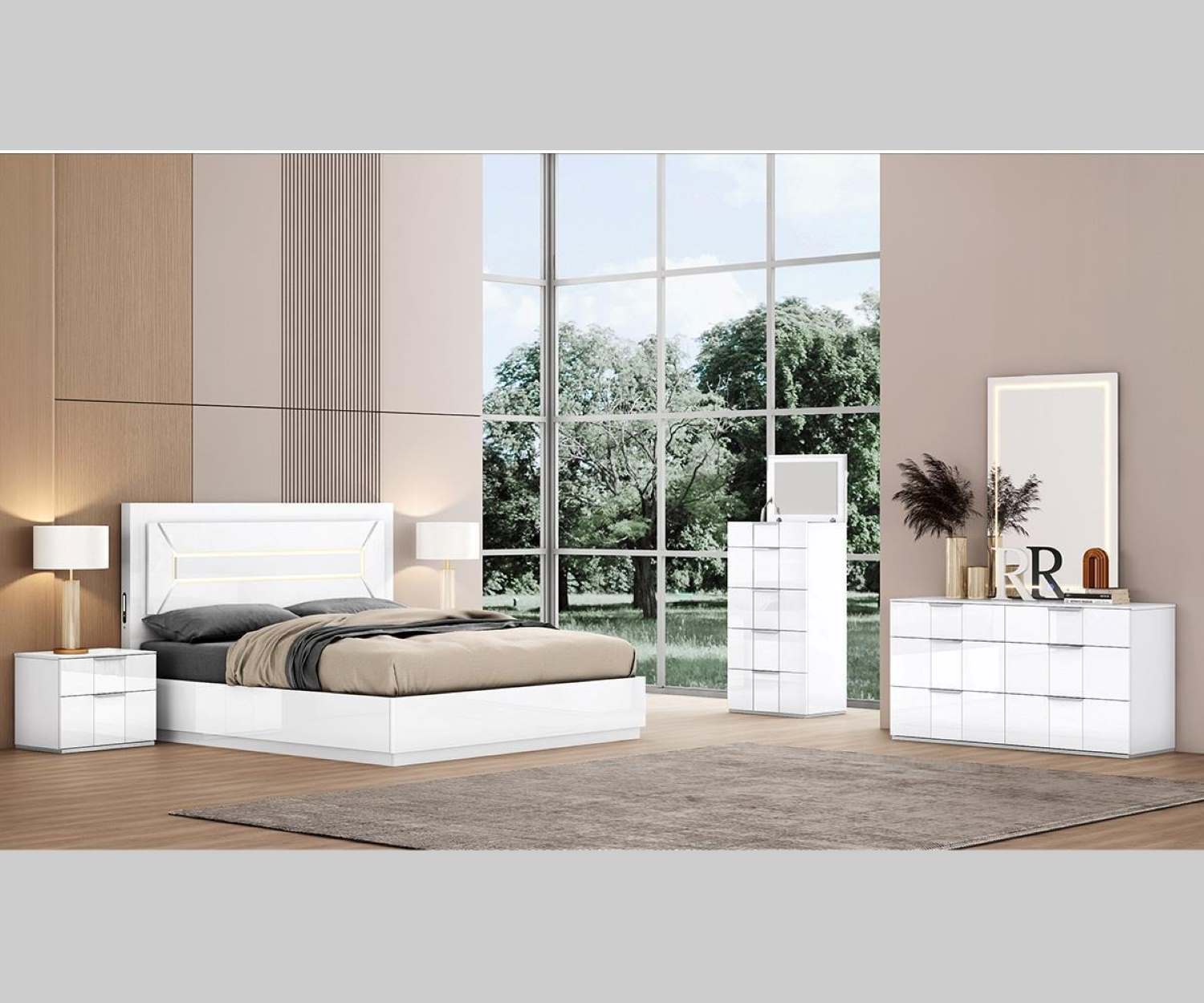 Letty Lift-Up Storage Bed With LED Headboard & USB/USB C Port B130