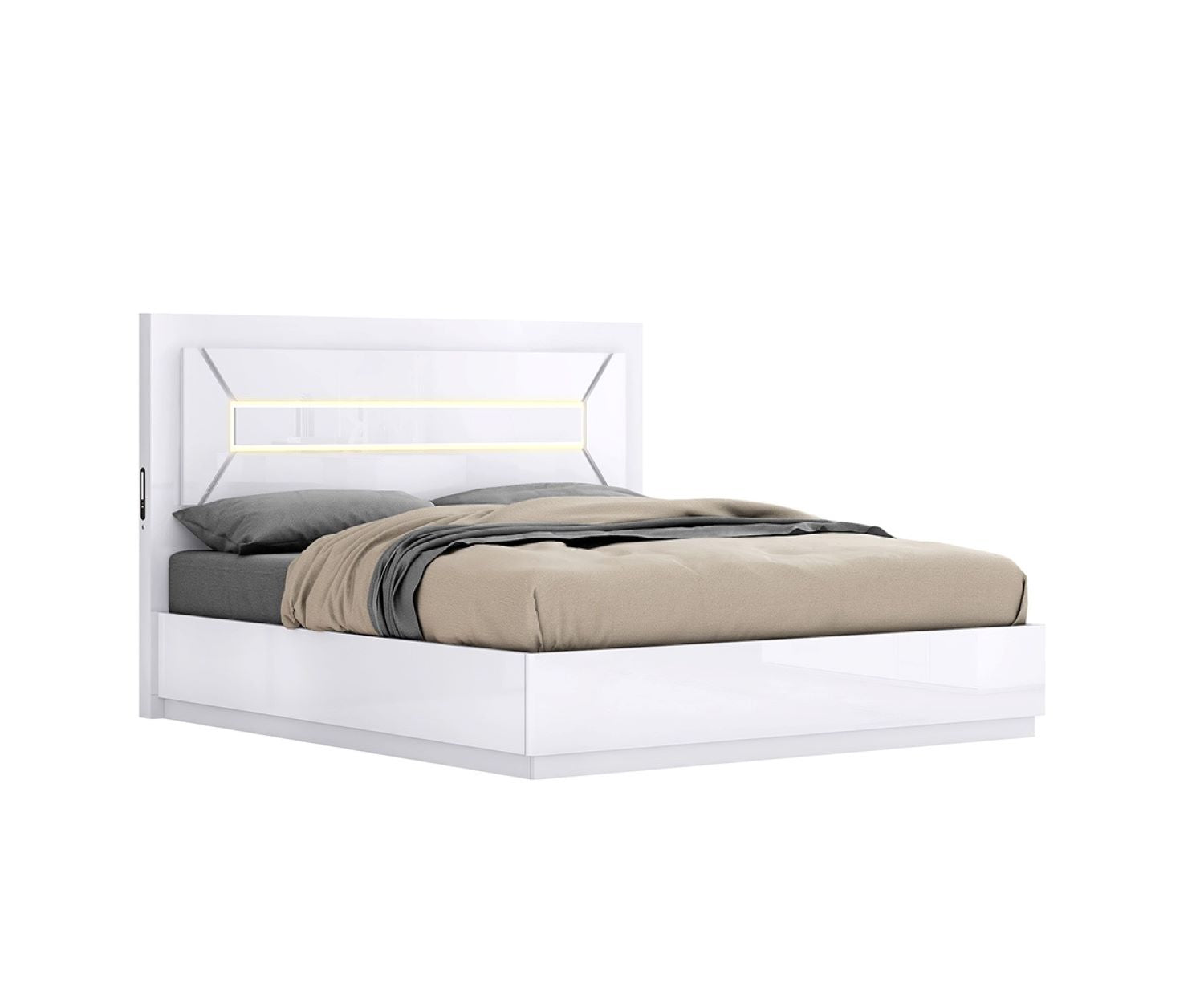 Letty Lift-Up Storage Bed With LED Headboard & USB/USB C Port B130