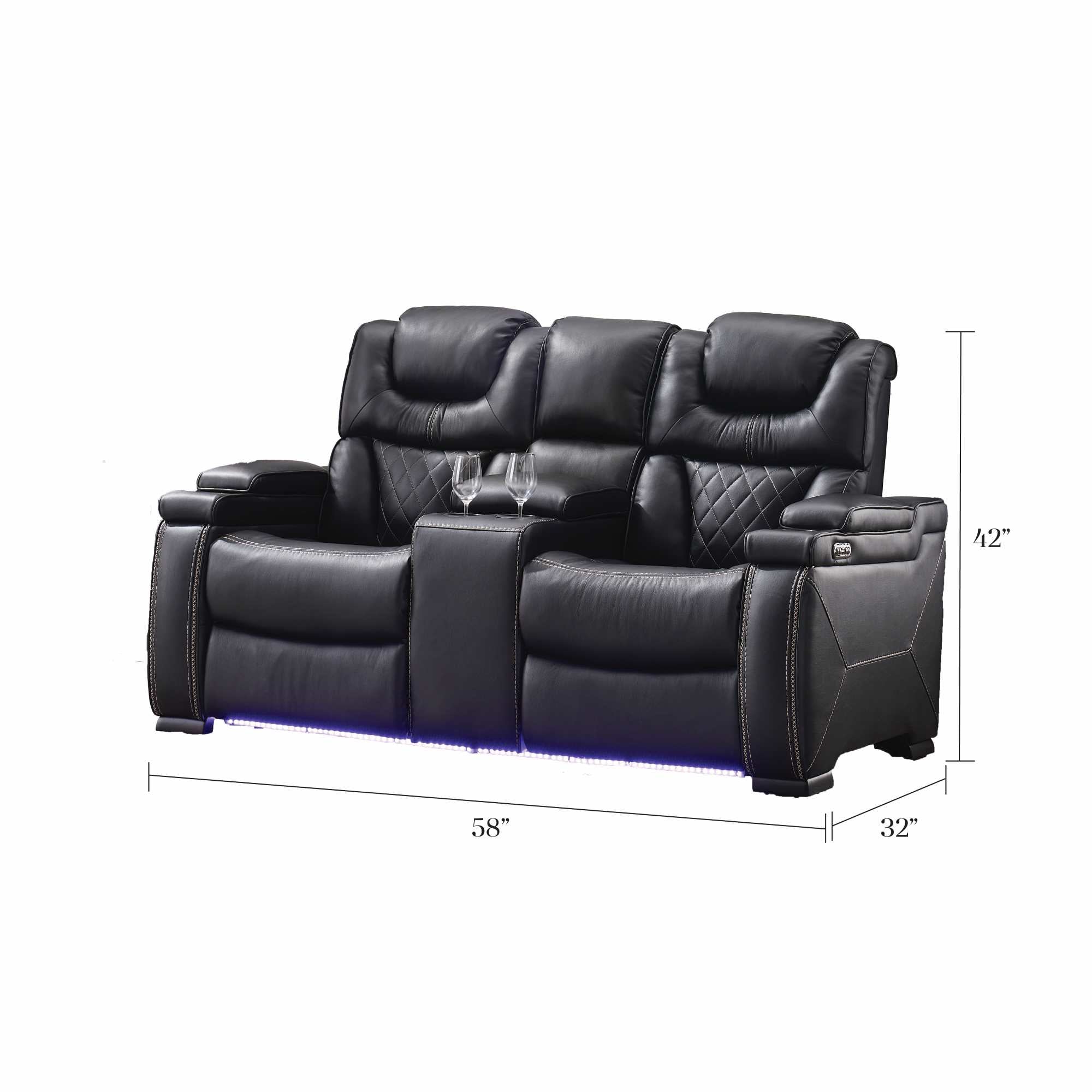 Lexus Recliner Sofa Set Black 1665| Top Furniture Store in Scarborough
