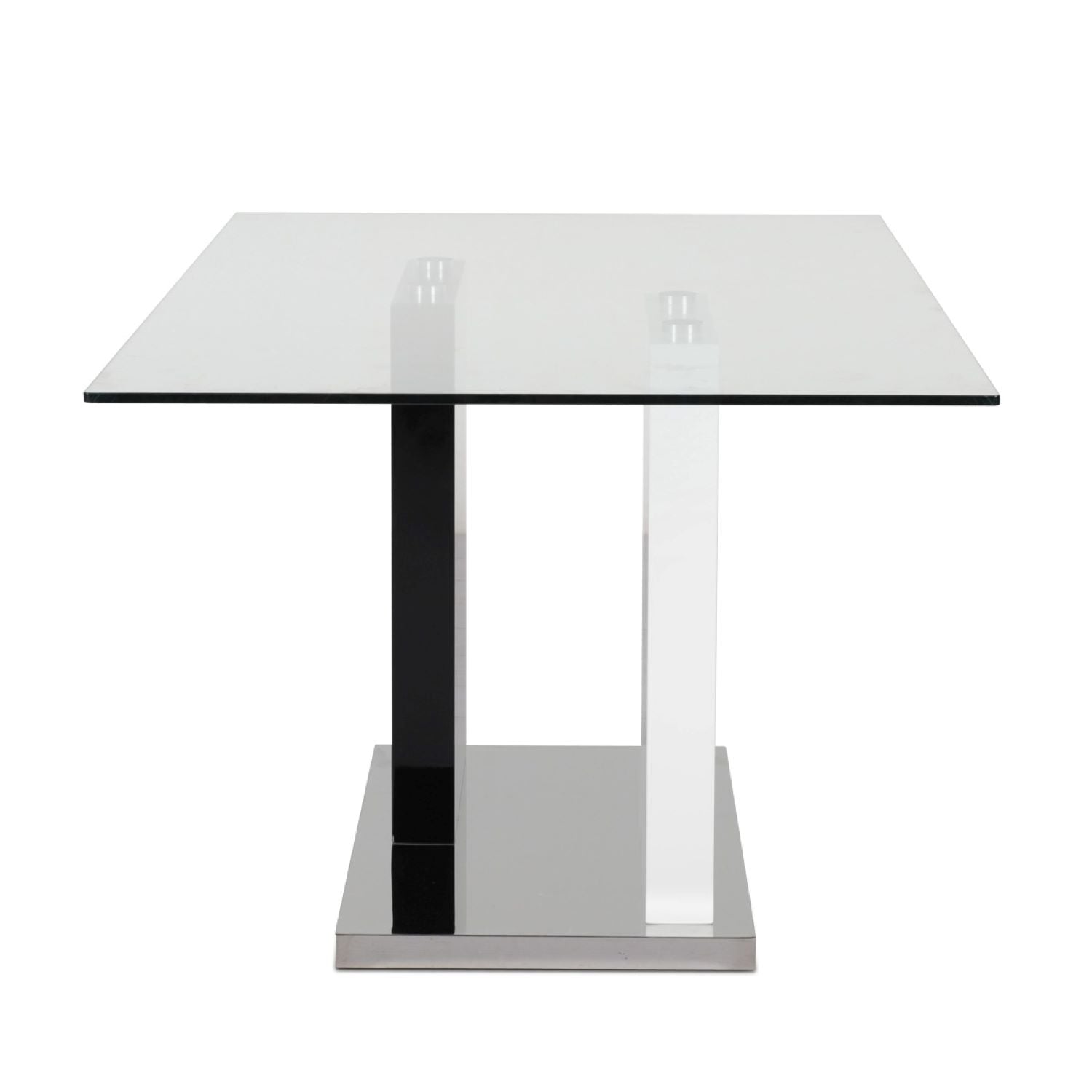 Libra Glass Dining Set With White Chairs 6848-67 / 738S1