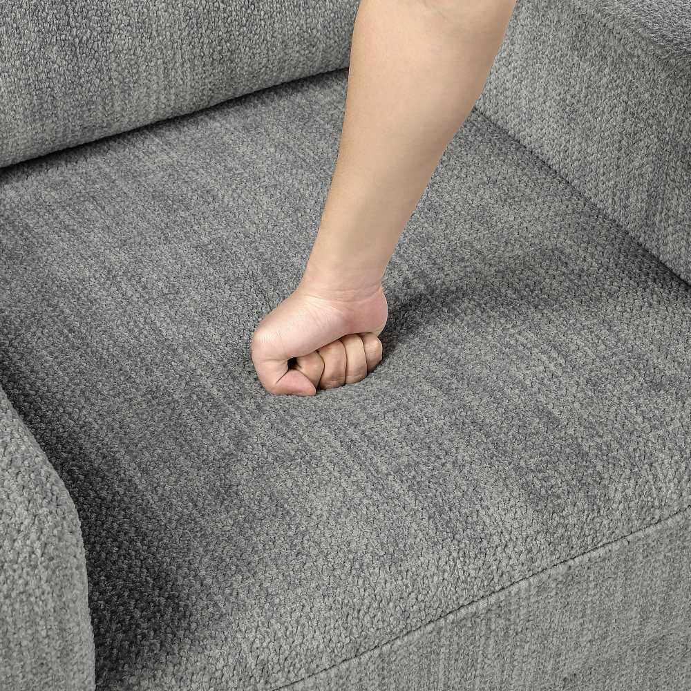 Linden Chenille Fabric Grey Sofa Set 9180 GRY
