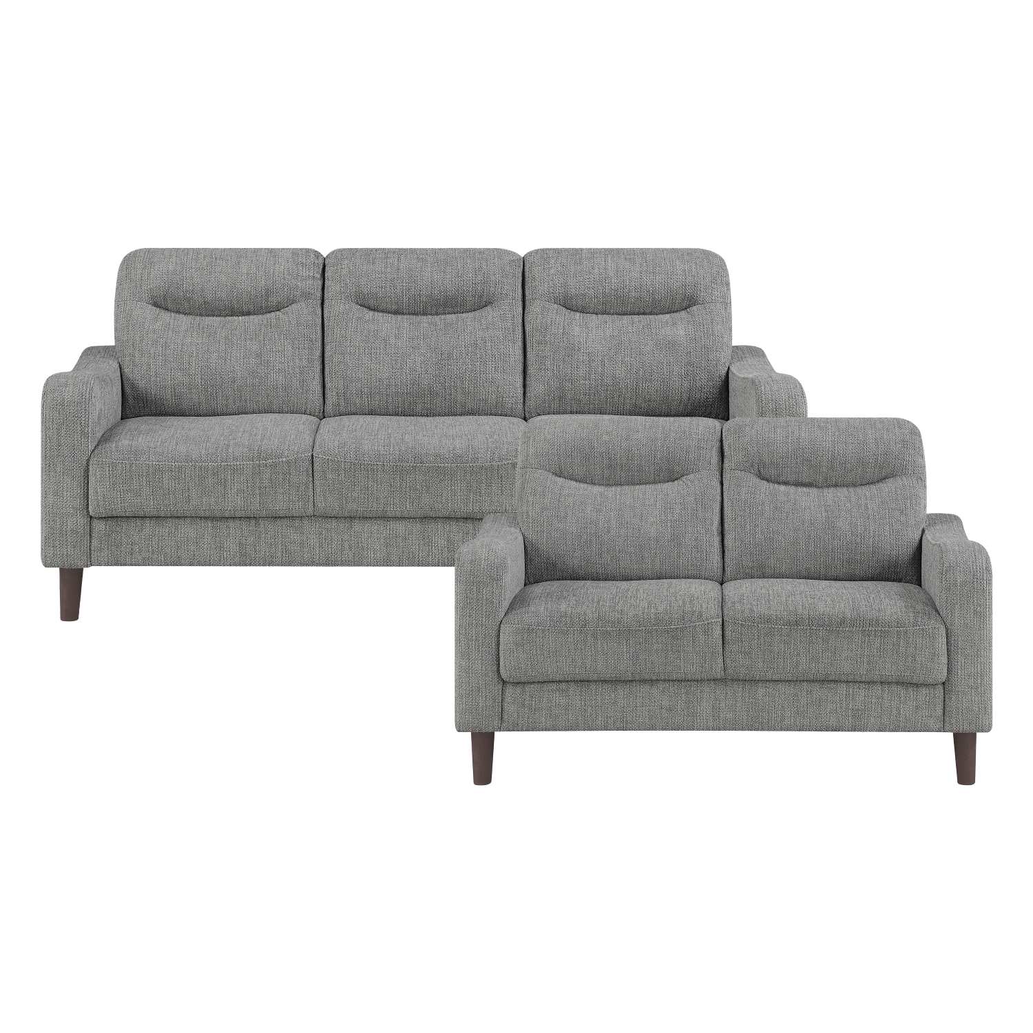 Linden Chenille Fabric Grey Sofa Set 9180 GRY