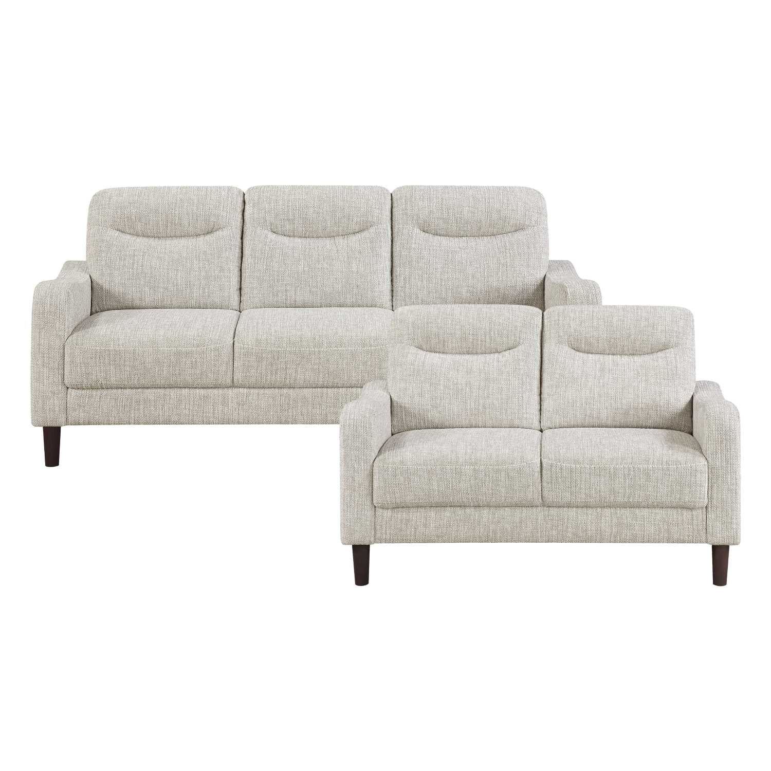 Linden Chenille Fabric Taupe Loveseat 9180TPE