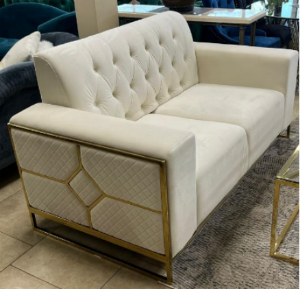 Luxury Velvet Beige Sofa Set 327