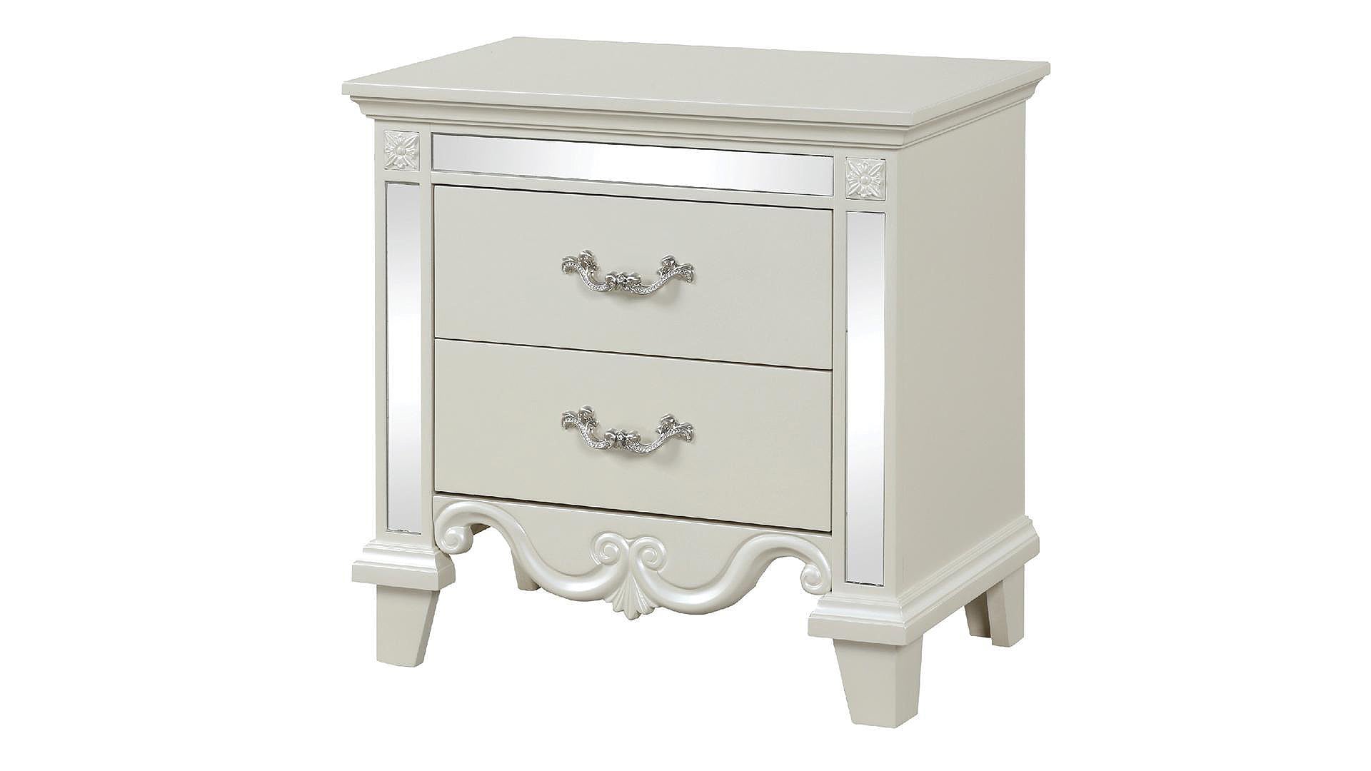 Milan Cream 2 Drawer Night Stand 1381