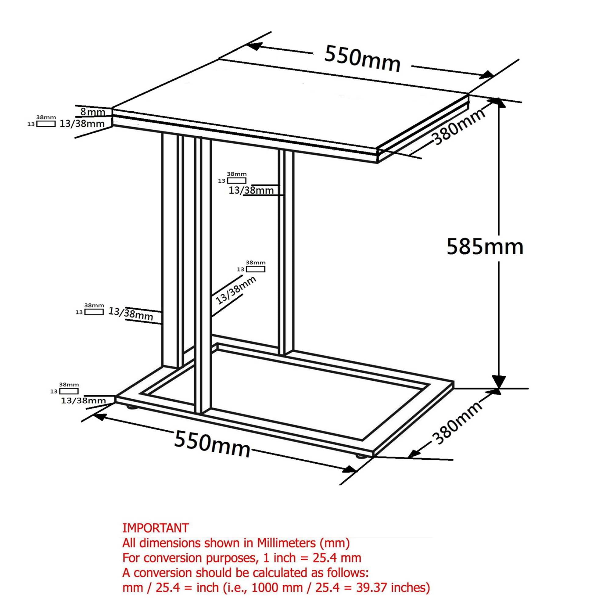 MOD Black Tempered Glass Accent Table