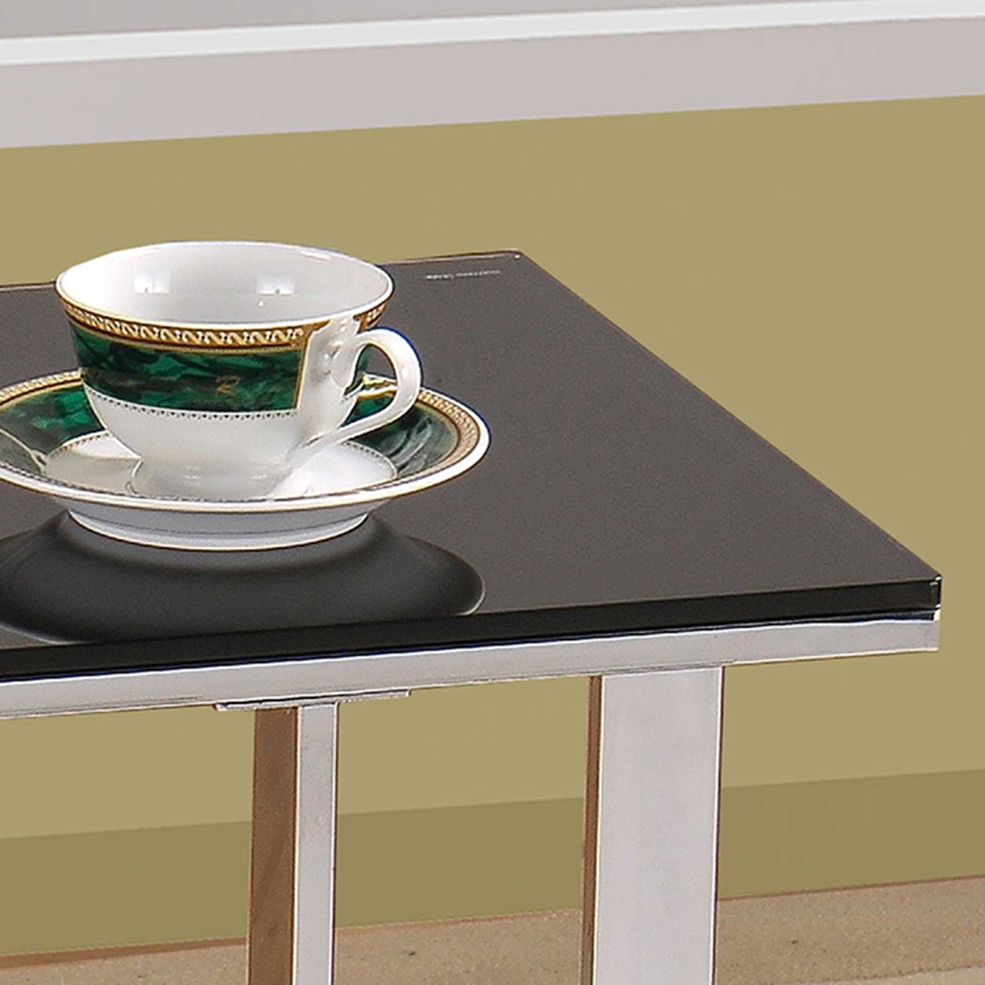 MOD Black Tempered Glass Accent Table