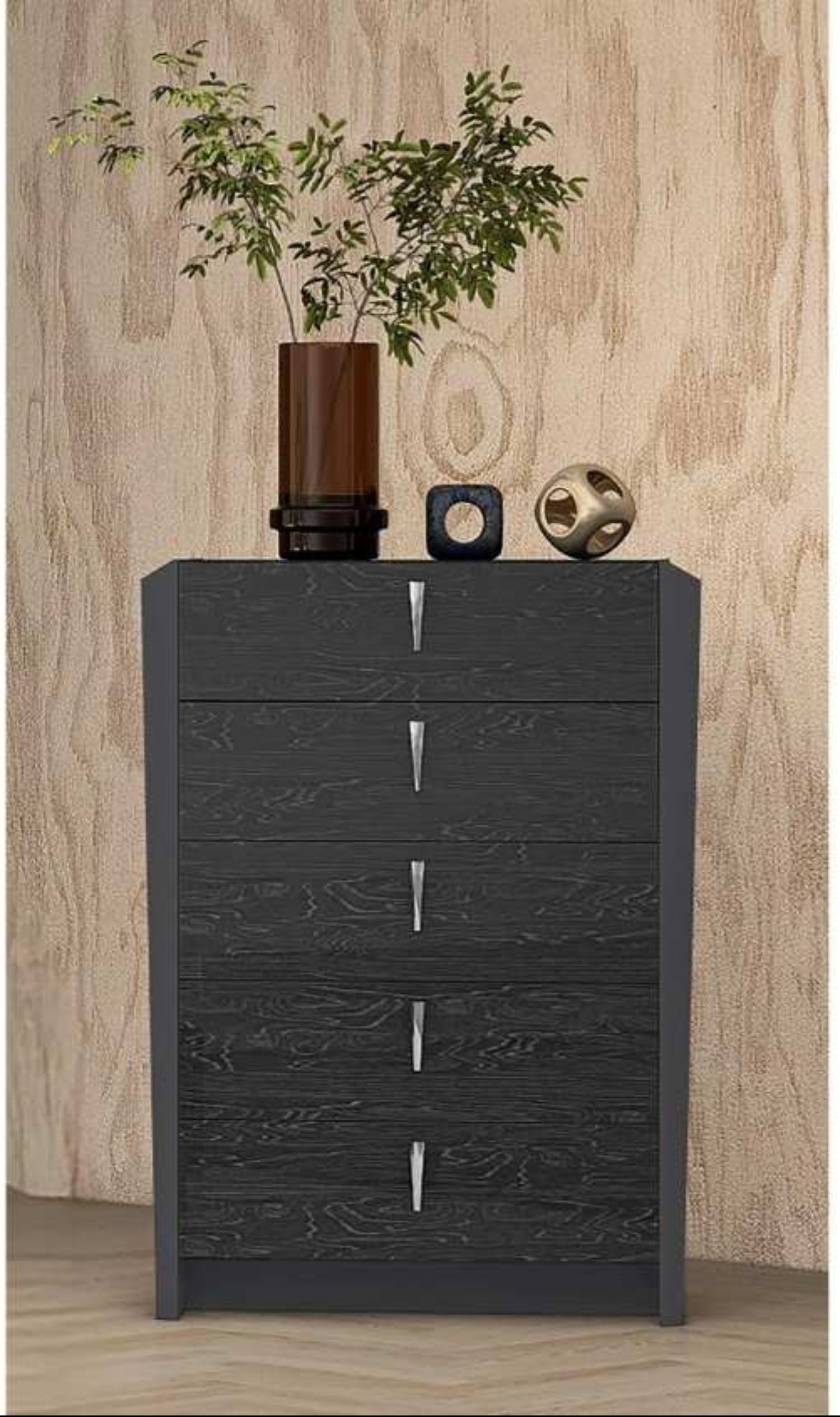 Manchester 5 Drawer Chest Grey 1911 | Modern Furniture Store