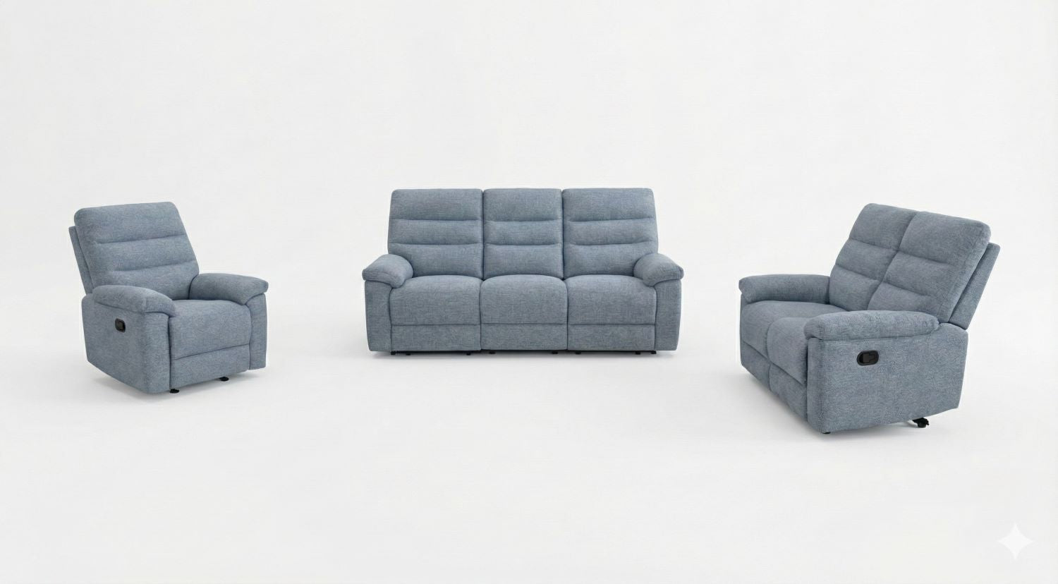 Marco Grey Fabric Manual Recliner Sofa Set 51358