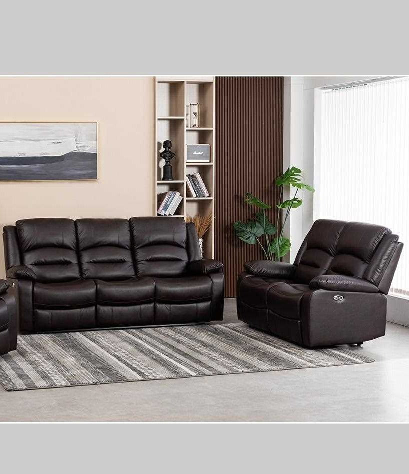 Martini Power Recliner Sofa Collection Chocolate Brown Leathaire 8361