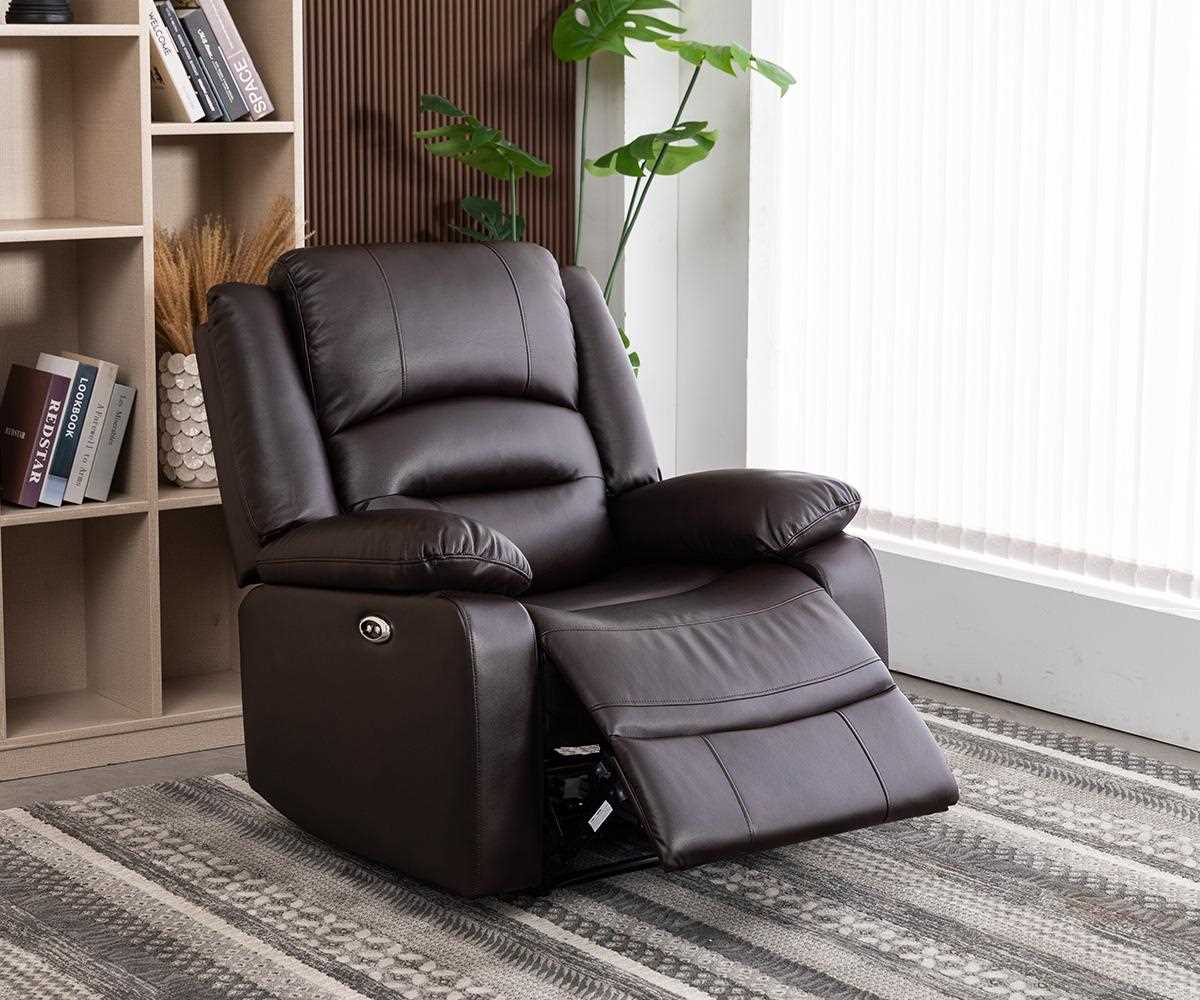 Martini Power Recliner Sofa Collection Chocolate Brown Leathaire 8361