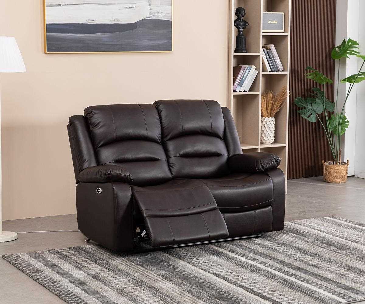 Martini Power Recliner Sofa Collection Chocolate Brown Leathaire 8361