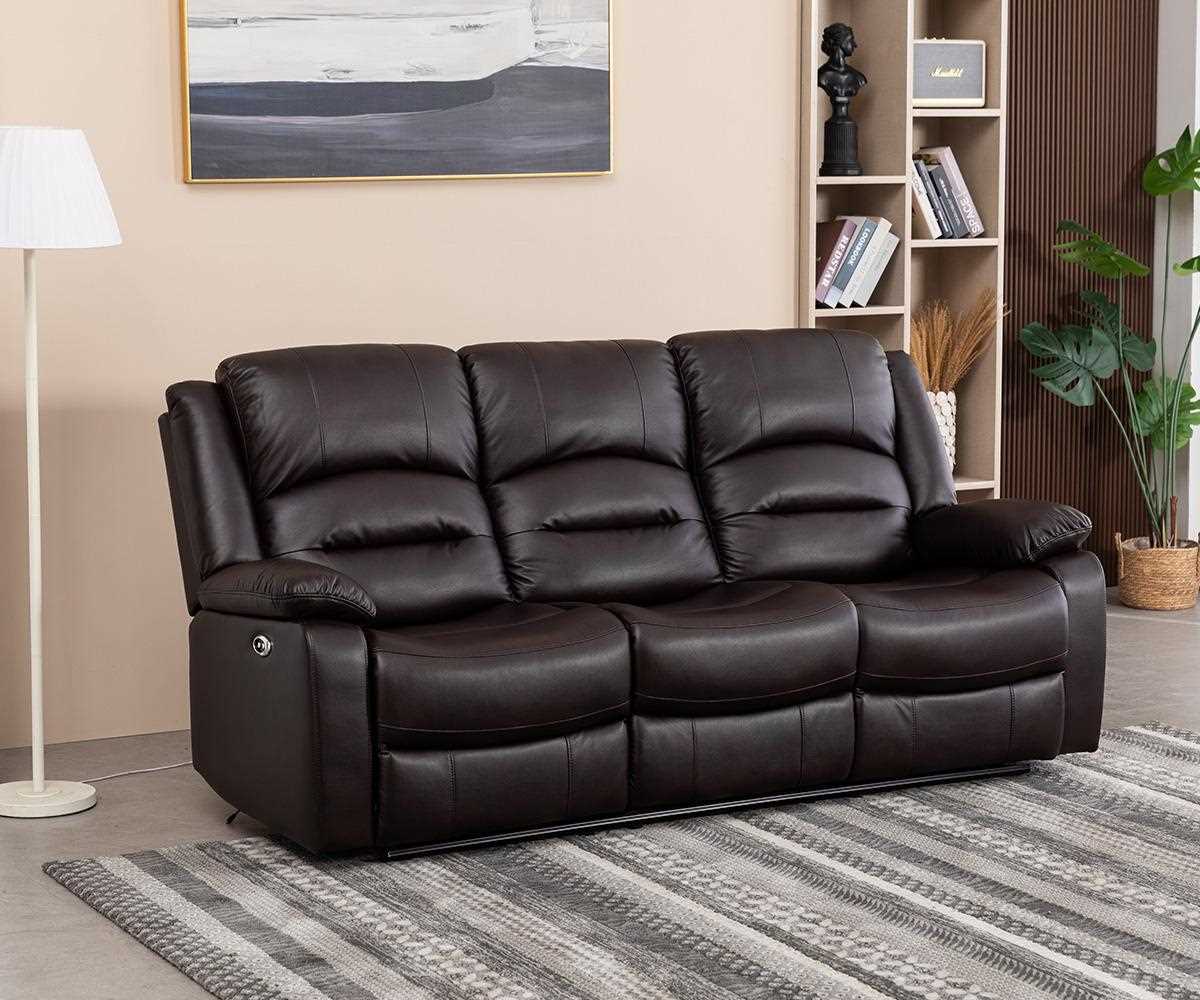 Martini Power Recliner Sofa Collection Chocolate Brown Leathaire 8361