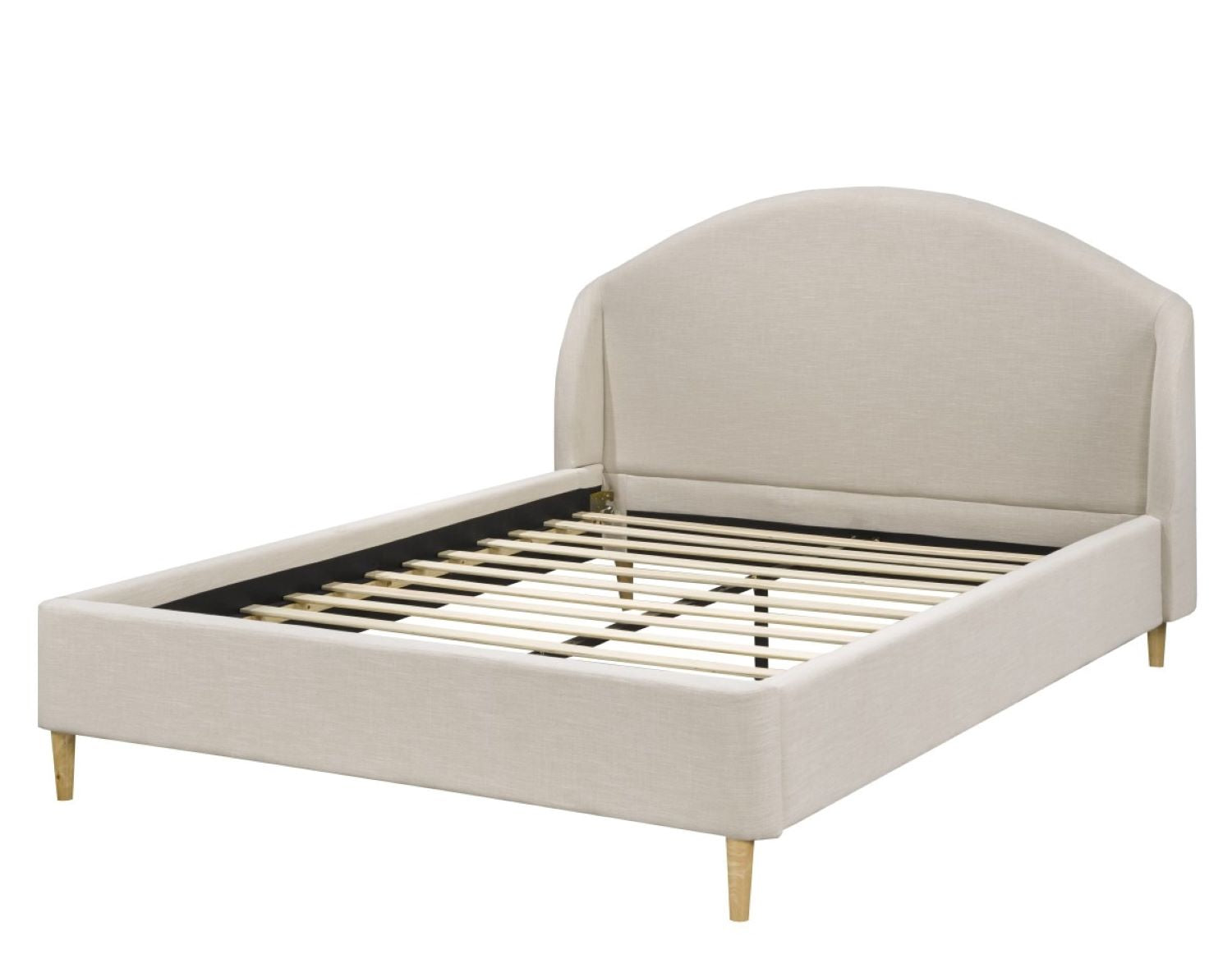Mason Beige Fabric Platform Bed with Curved Wings 23101 / 23103