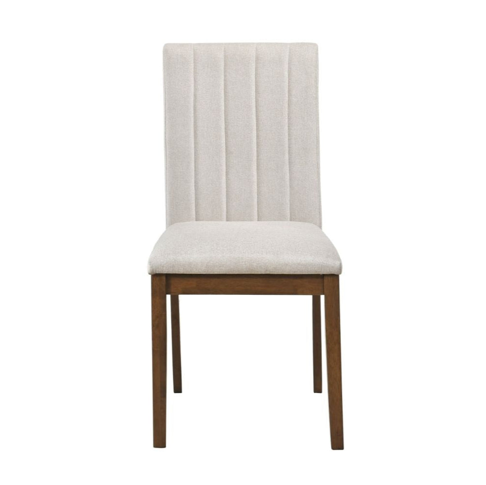 Chair with white cushioned seat and backrest on a white background