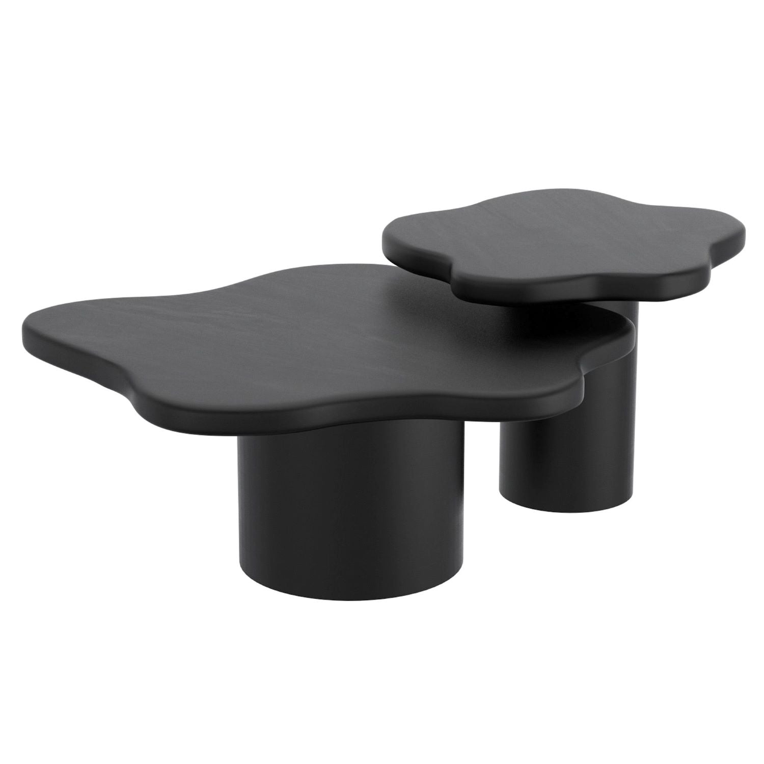 Mayal Wooden 2pc Coffee Table Set Black 303-149BLK