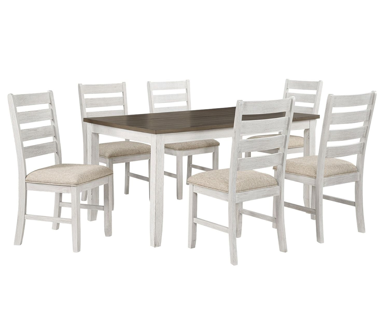 Melbourne White 7-Piece Wooden Dining Set DTS4600